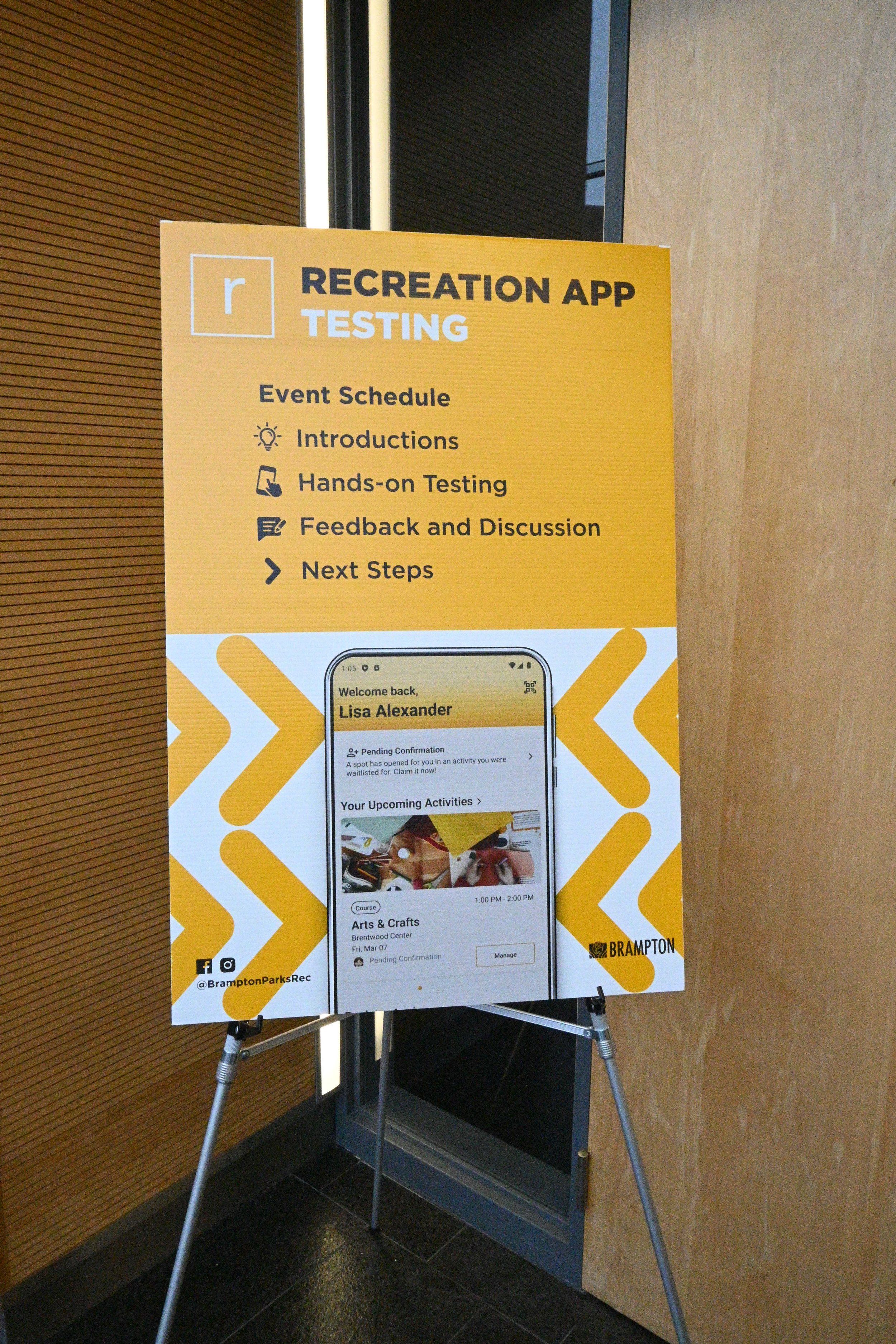 Recreation app testing focus group