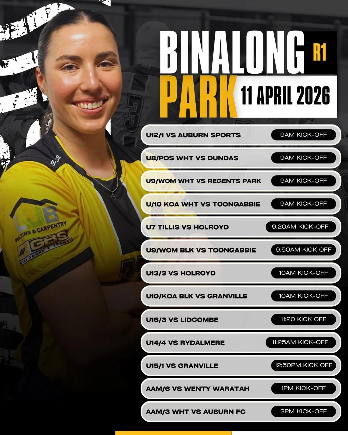 It&rsquo;s that time of year&hellip; Round 1 is here! ⚽

Check out all our home games at Binalong Park as we kick off the season. With matches starting from 9am right through to our AAM at 3pm, there&rsquo;s a full day of football ahead!

Get down, s