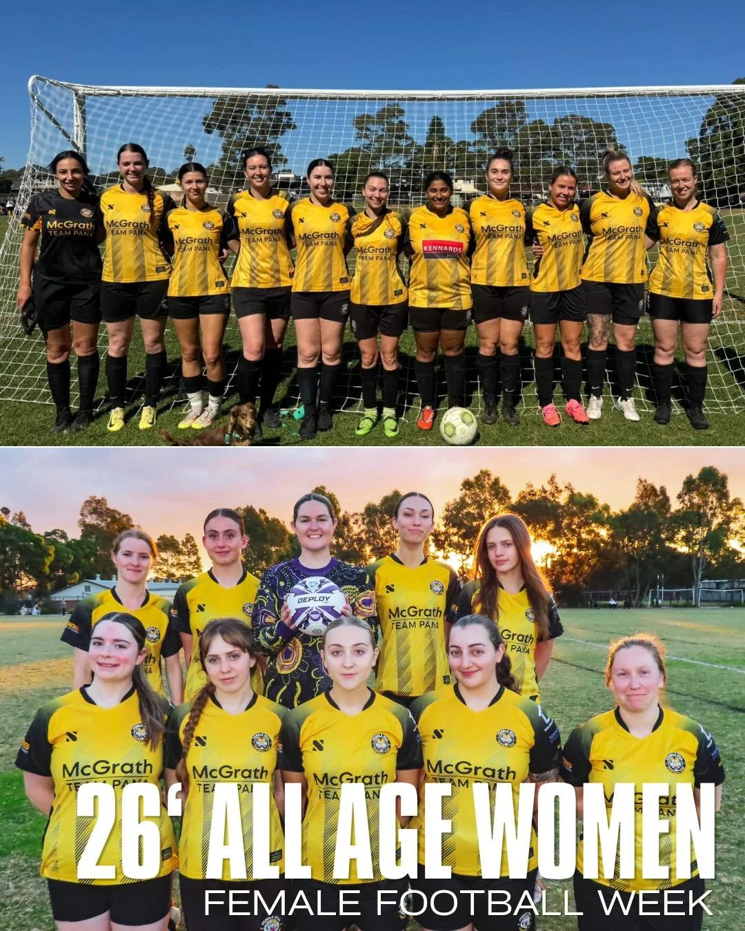 Female Football Week 

Celebrating Female Football Week this week and what better way than showing the All Age Women who represent our club in both Division 2 and Division 3 this season. 

Their in house all women&rsquo;s derby is tonight at Binalong