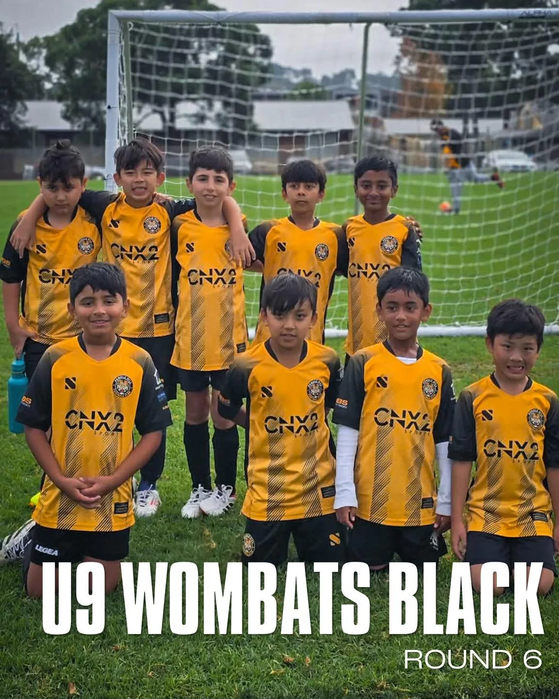 Our Under 9 Wombat Black team this last weekend after their game!