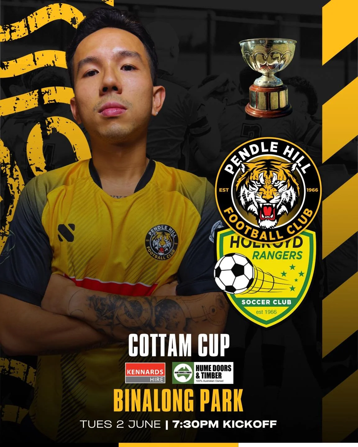 Cottam Cup Round 2 

The boys are back at home tomorrow night as we take on Holroyd Rangers in Round 2 of the Cottam Cup.

After a strong start to the competition, the squad will be looking to book their place in the next round!

📍 Binalong Park Gro