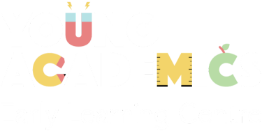 Young Academics Early Learning Centre logo with colorful text and symbols.
