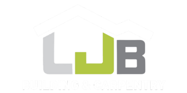 Logo of LJB Building & Carpentry with stylized text and roof graphic.