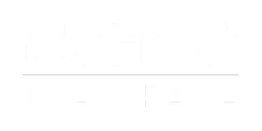 Logo for McGrath Team Pana with black background and white text.