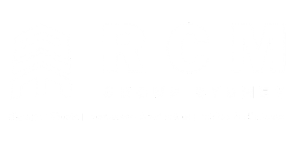Logo of RCM Group Sydney featuring a stylized arrow design and company name, with tags for real estate, retail, commercial construction, outdoor public spaces.