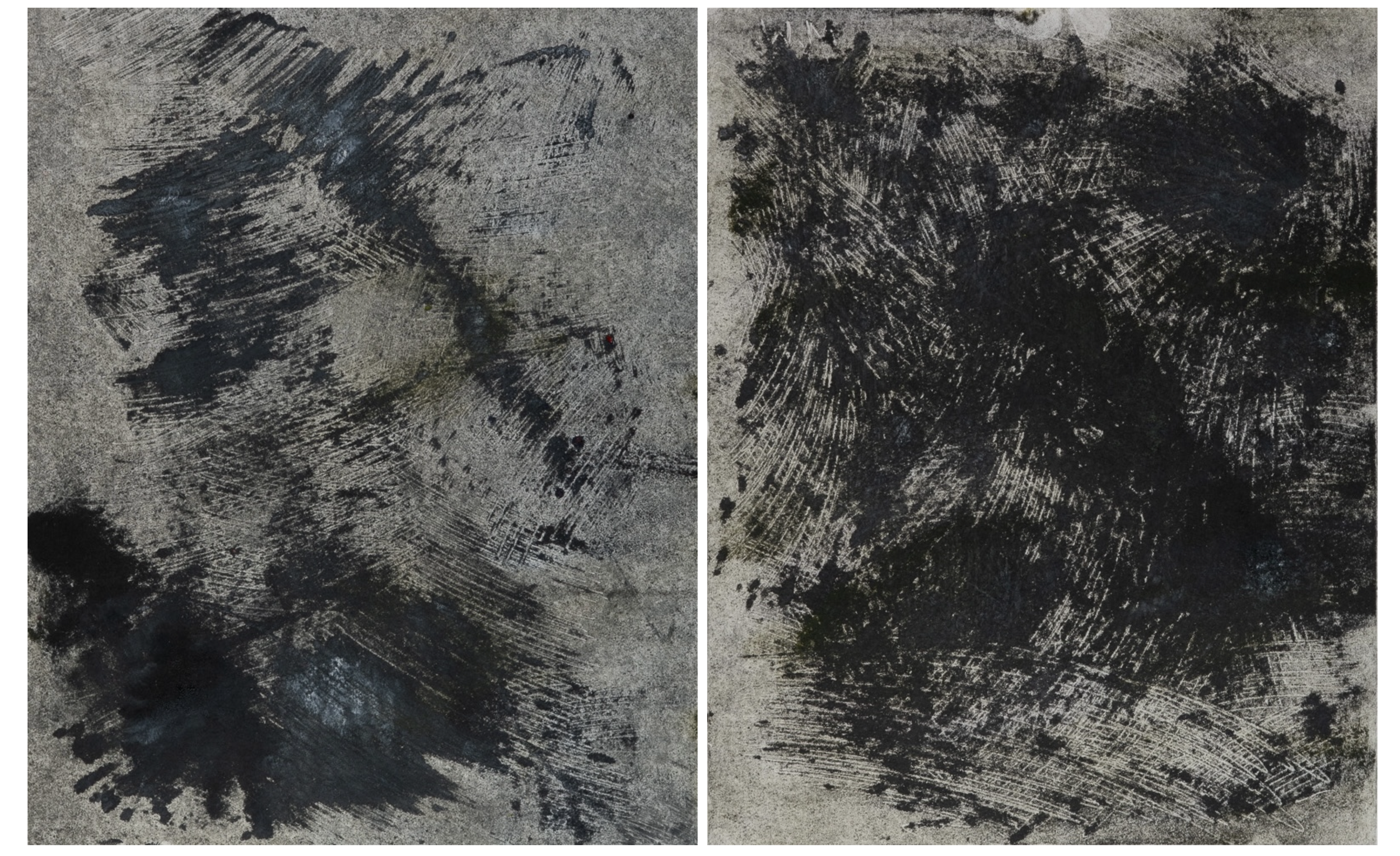 Ghost Prints #1 & #2 (2025) Monotype Print, Ink on Paper