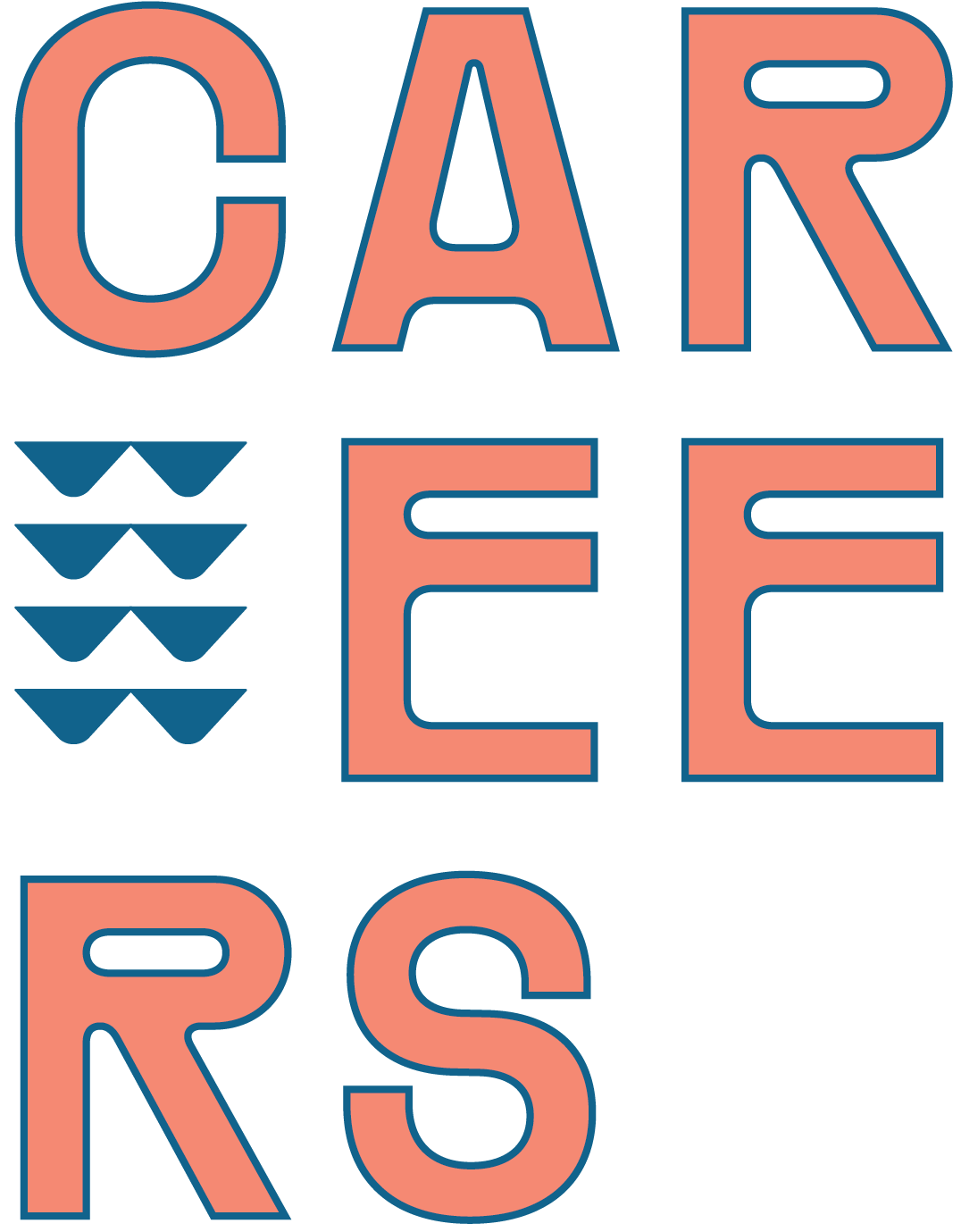 Text that reads 'CAR WEE R S' with blue wave-like symbols on the left side.