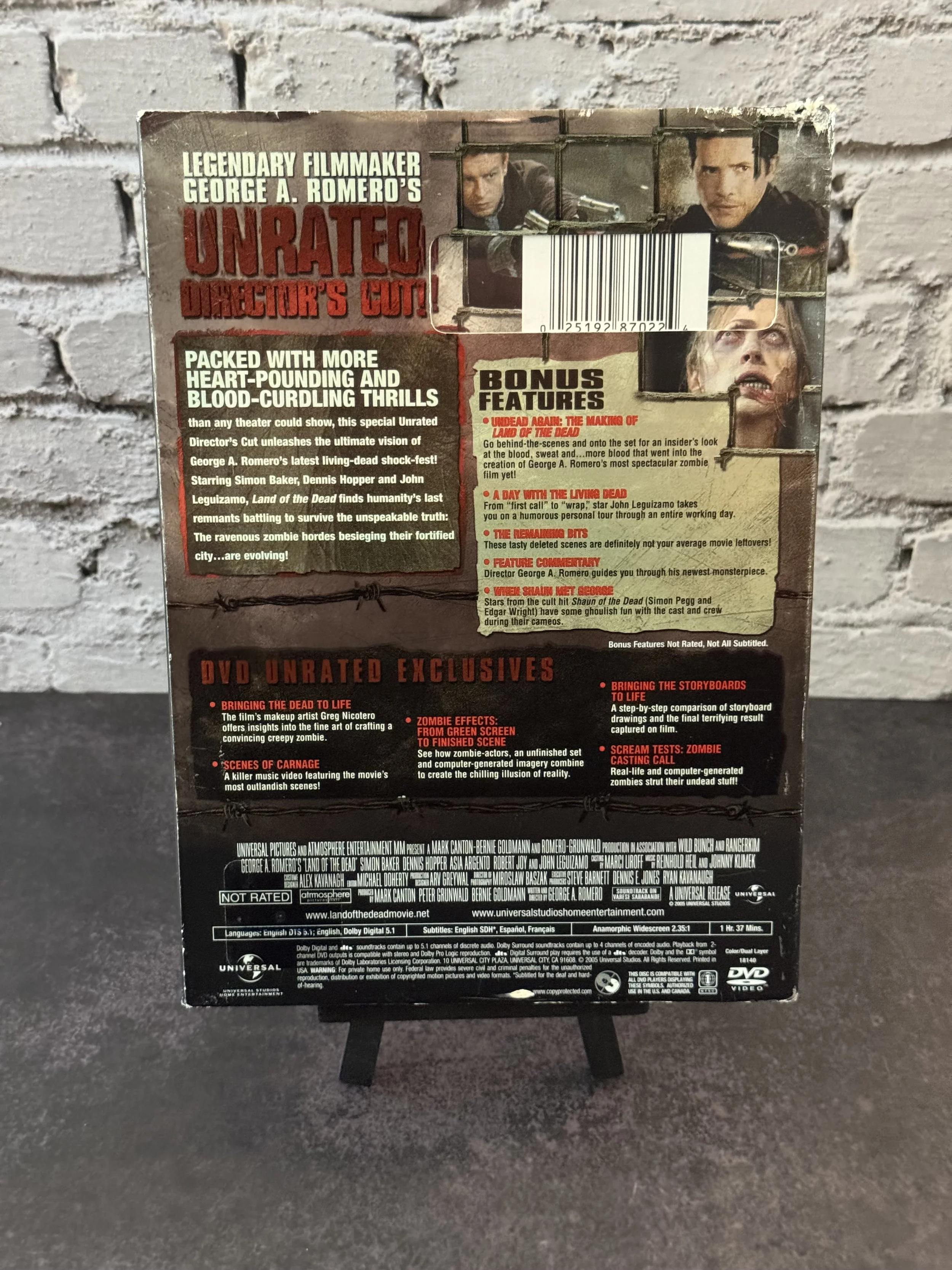 Land of the Dead george romero shiny dvd cover case tested good condition