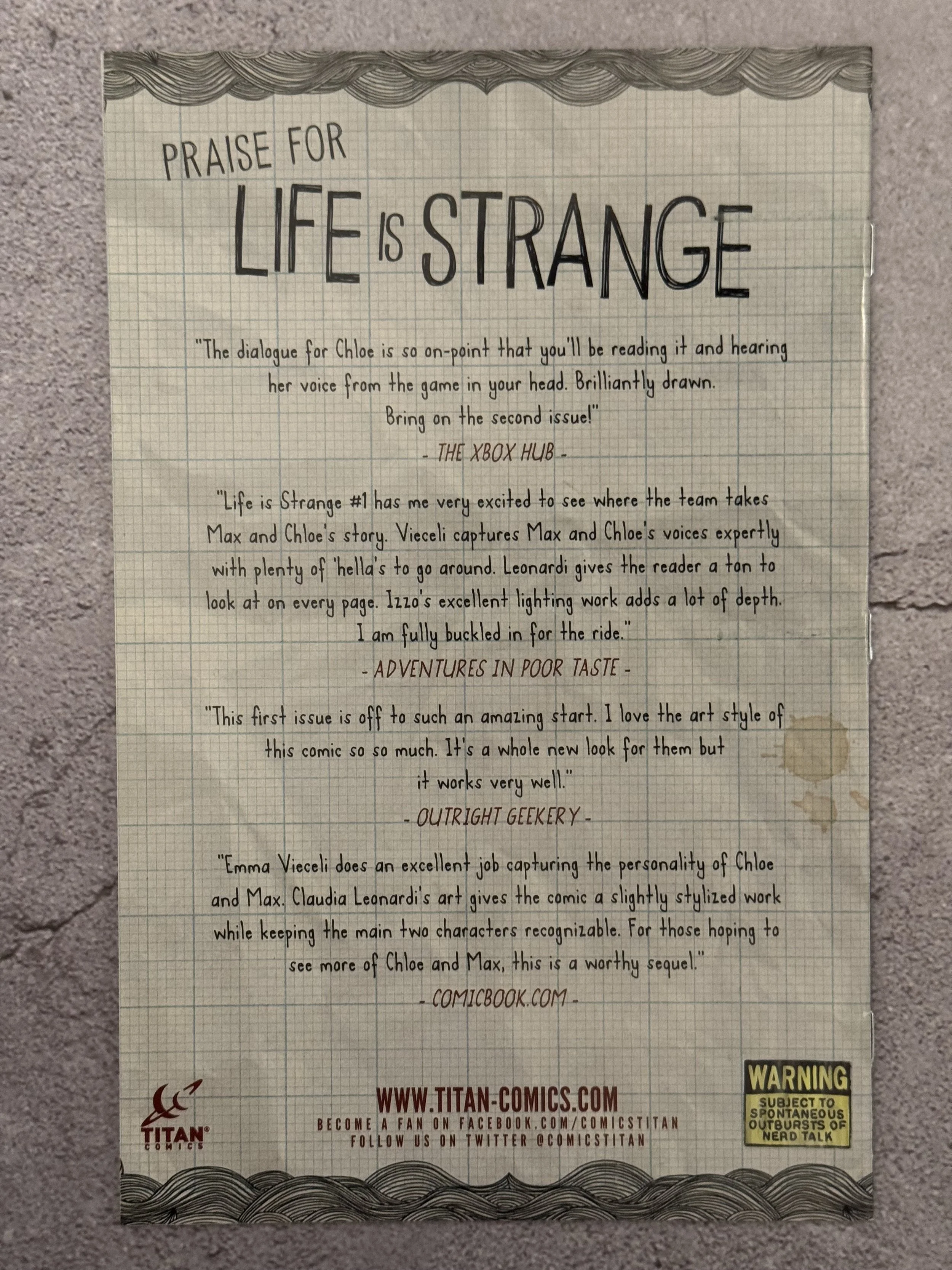 Life is Strange: Partners in Time #1 Firewalk Variant cover Titan Comics