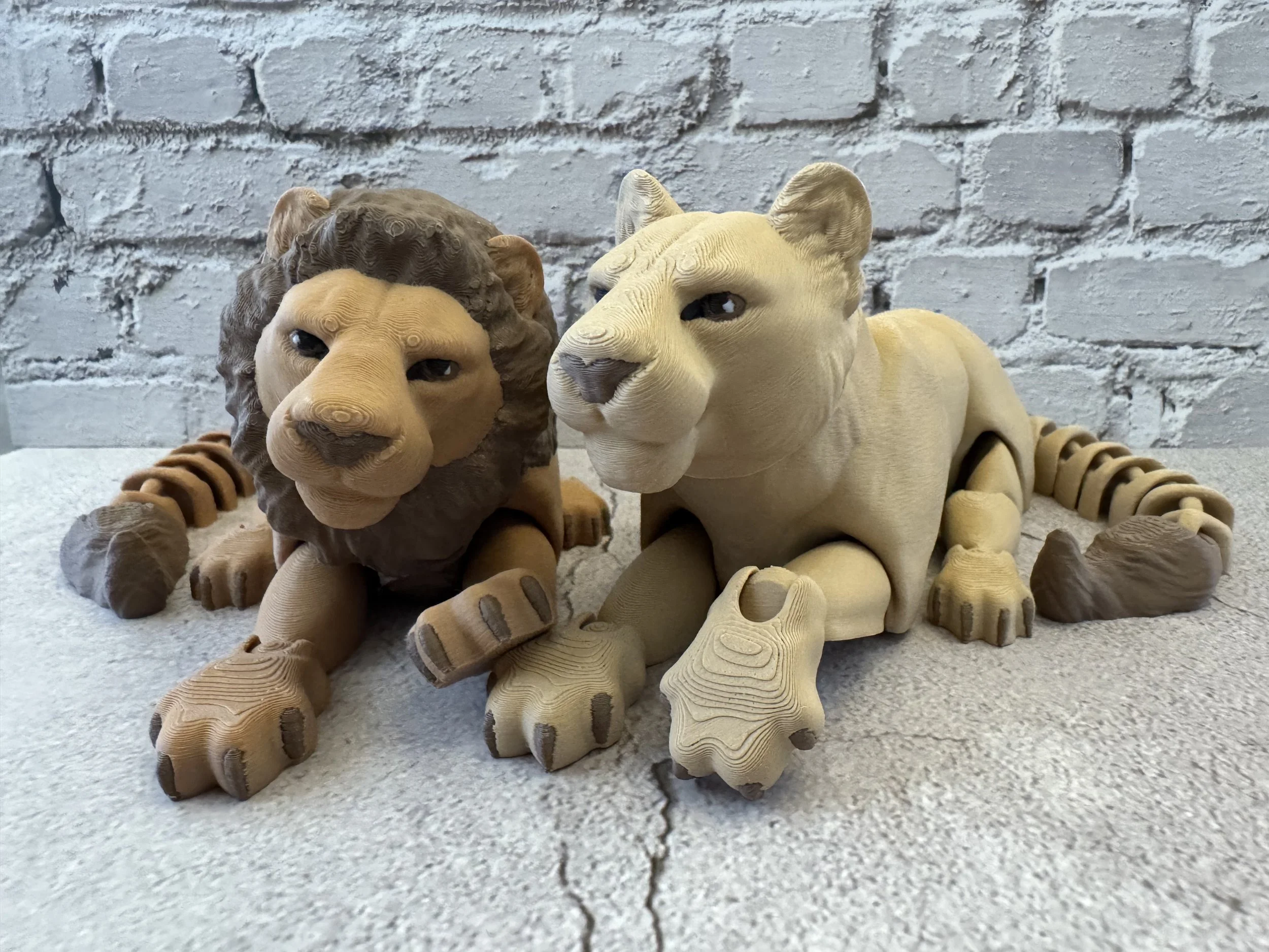 Lion & Lioness Display Set - 3D Print