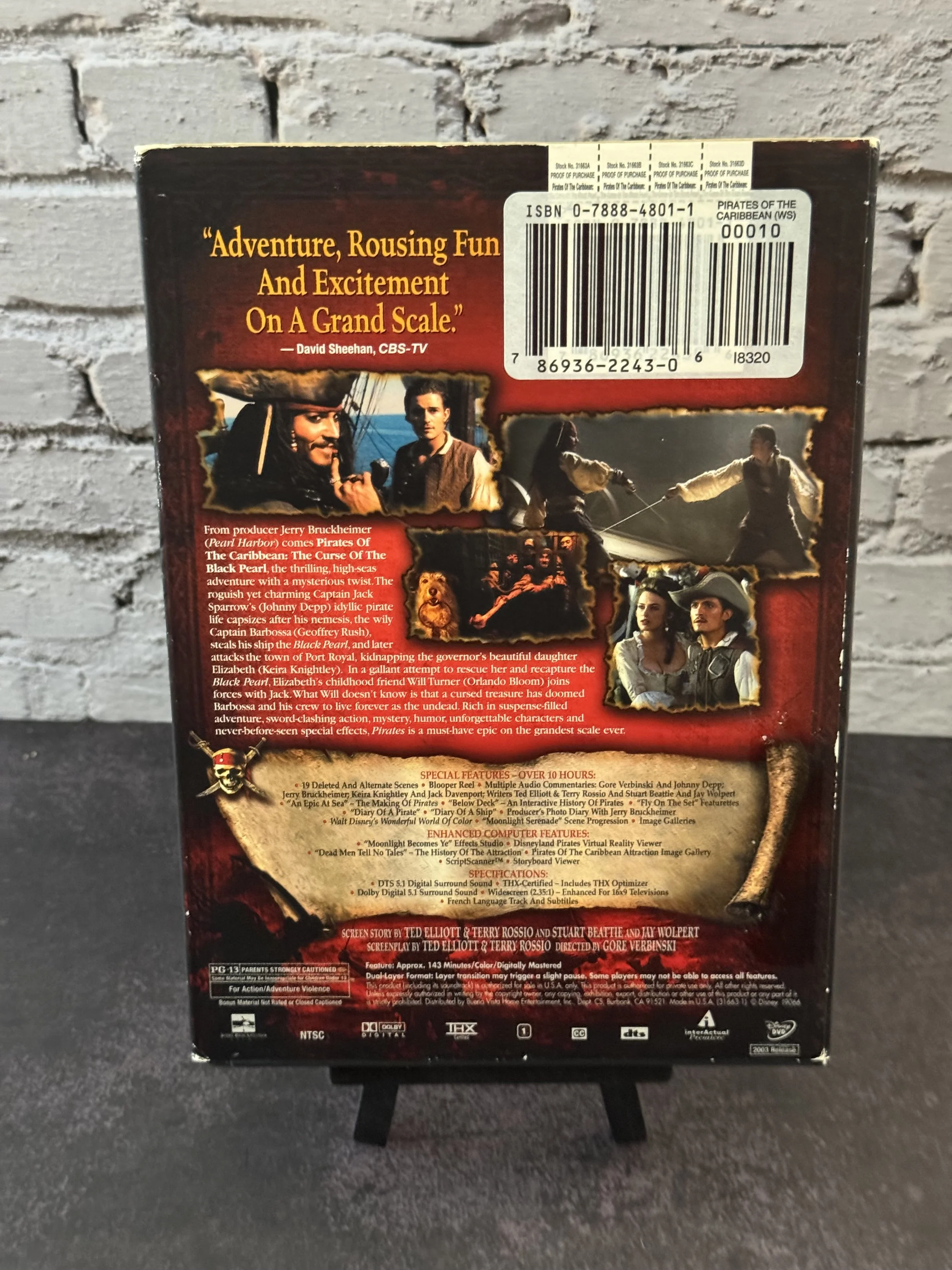 Pirates of the Caribbean - The Curse of the Black Pearl used dvd tested good