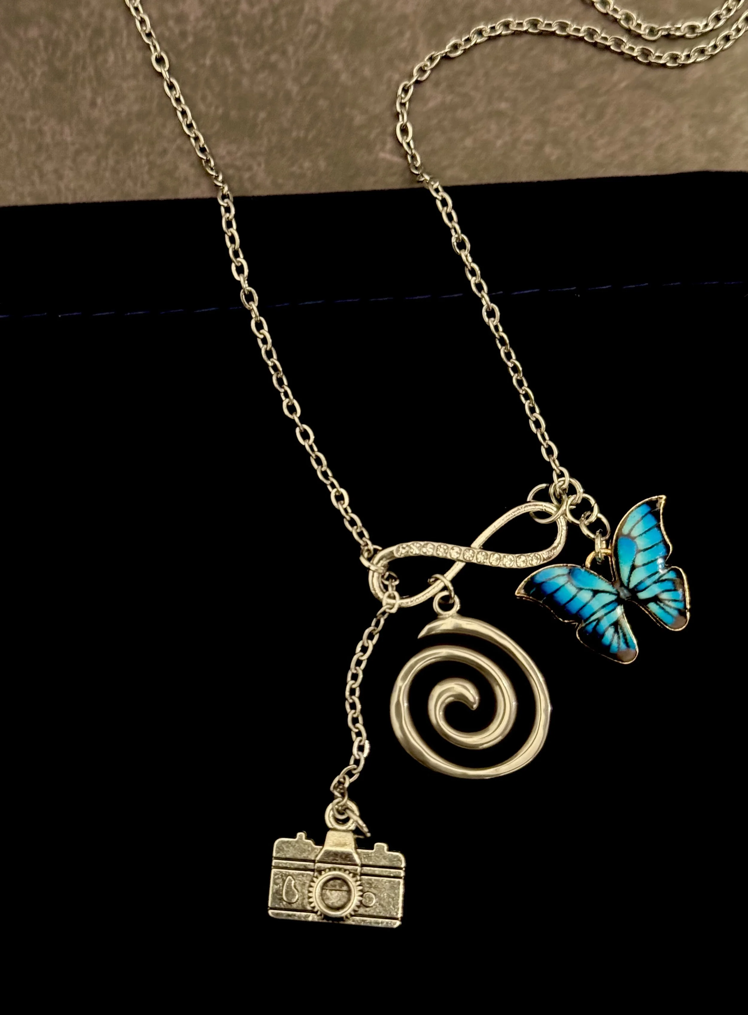 Blue Butterfly Time Spiral Necklace life is strange chloe and max reunion rewind pricefield