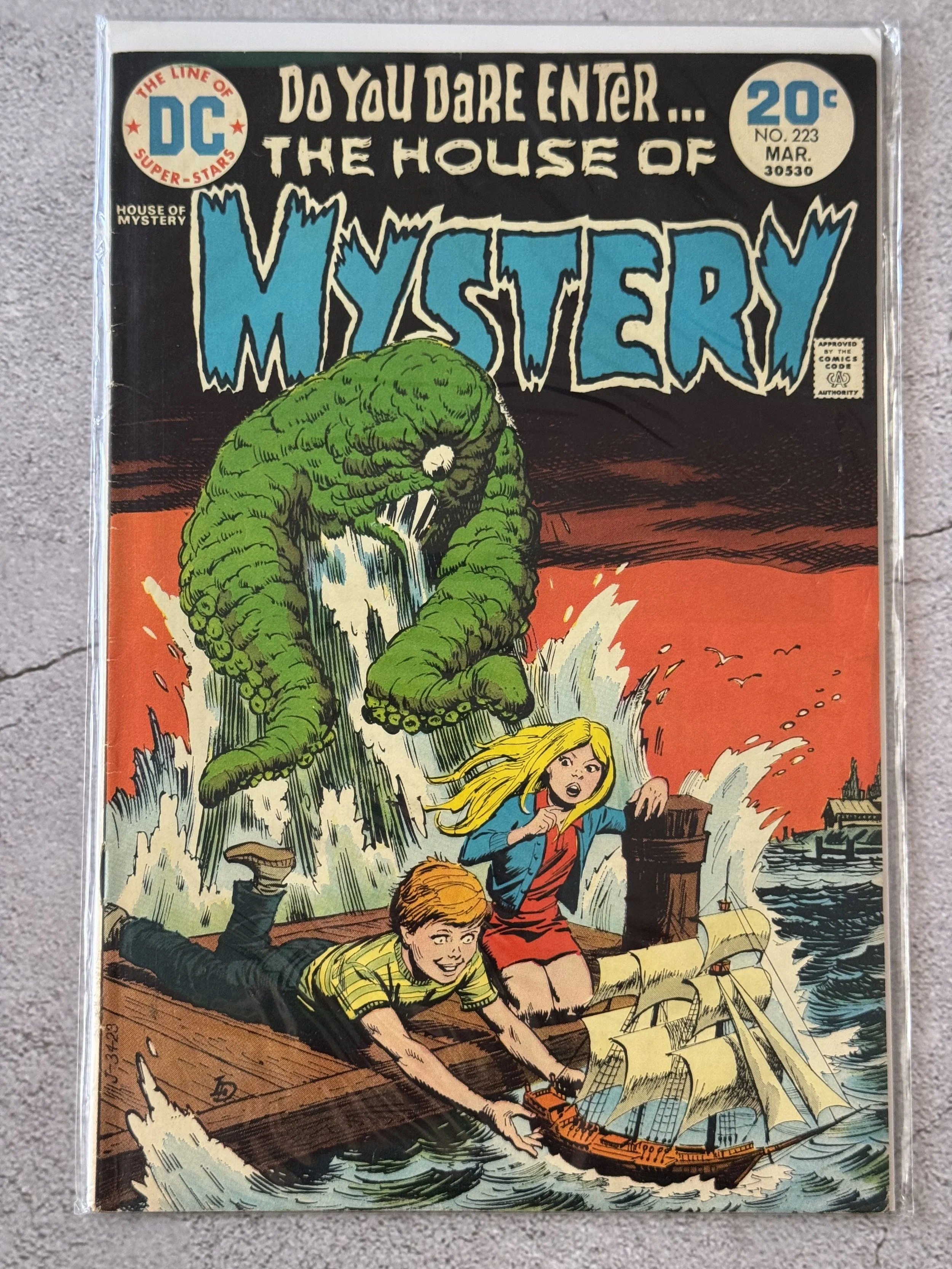 HOUSE OF MYSTERY 1974 #223 DOMINGUEZ SEA MONSTER COVER
