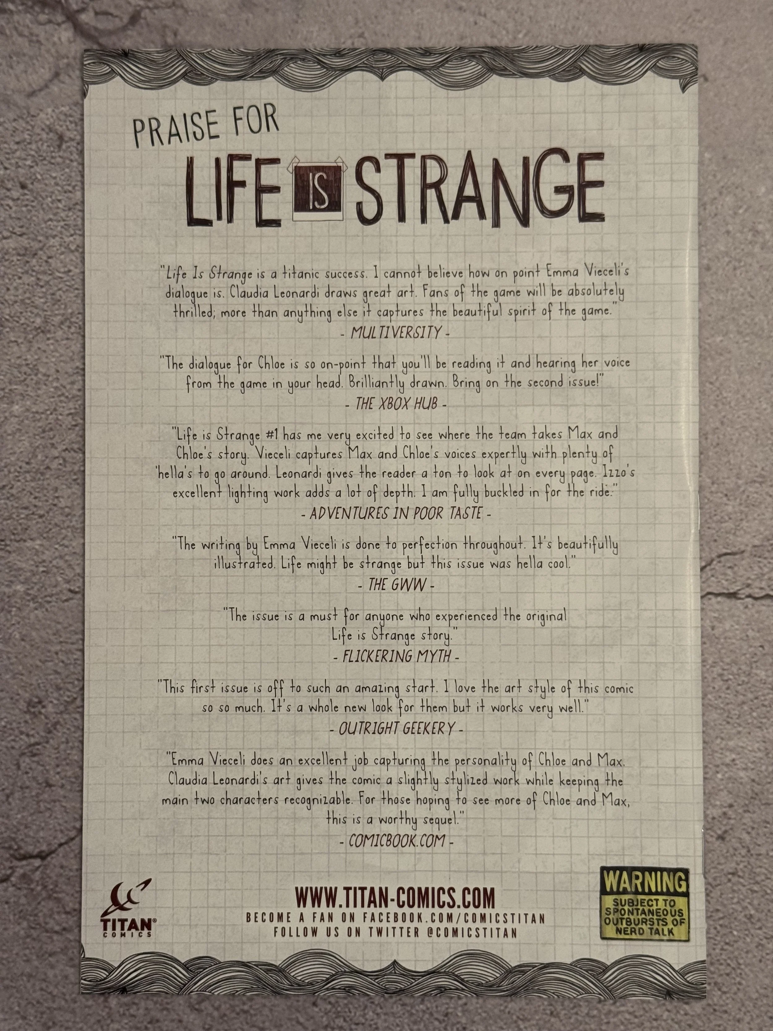 Life is Strange #3 Doe Symbol cover (Titan Comics, 2021)
