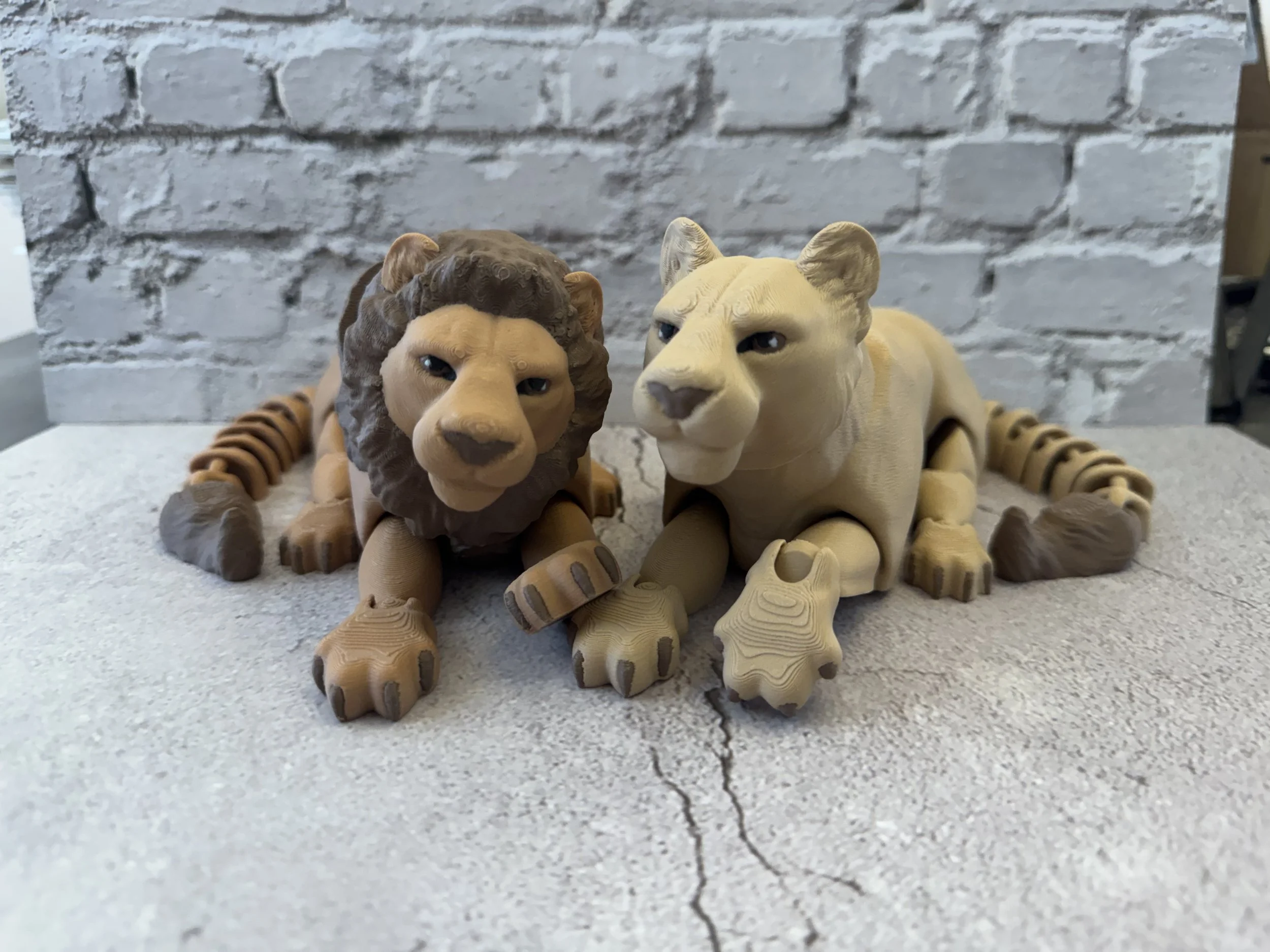 Lion & Lioness Display Set - 3D Print