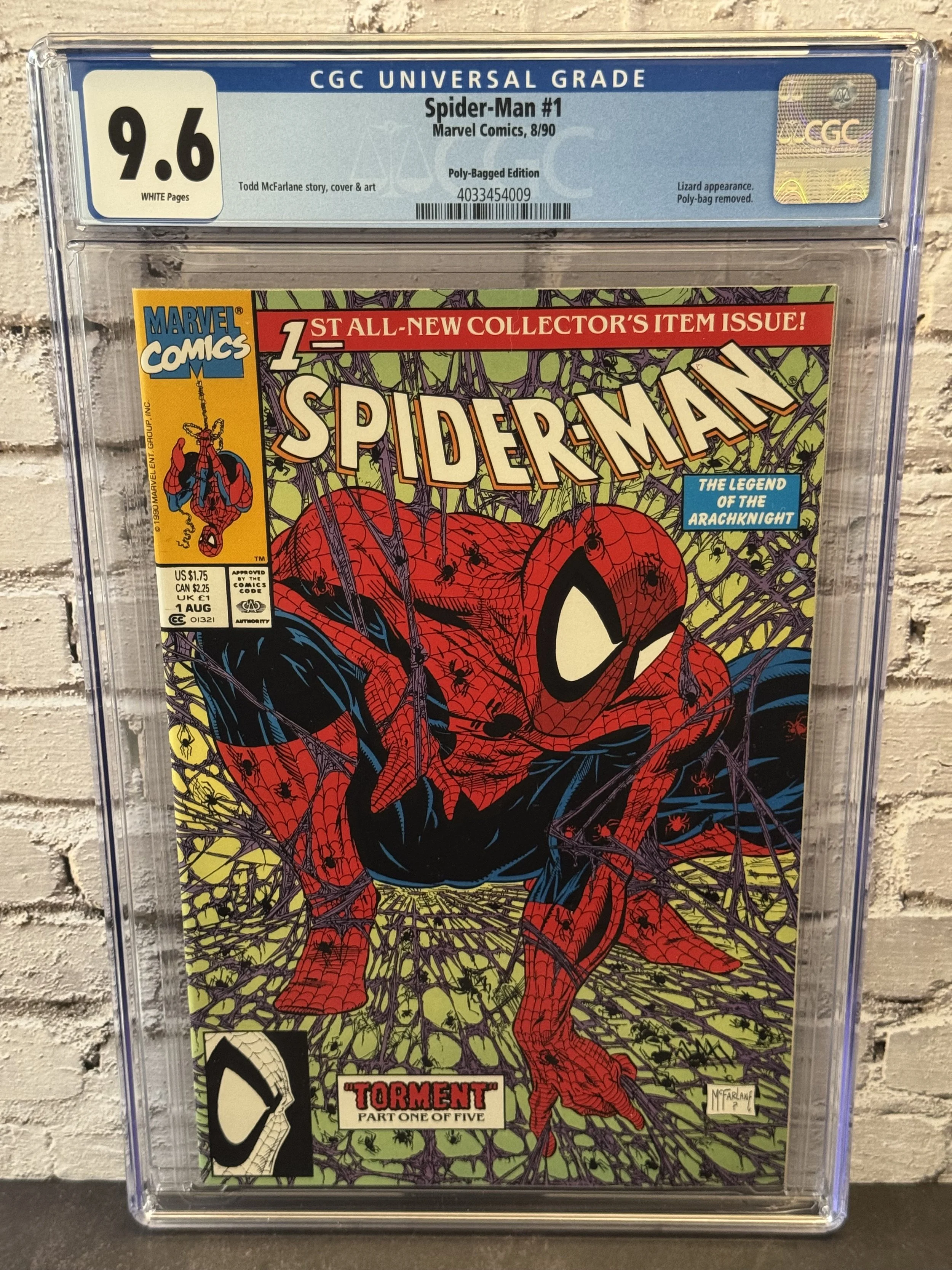 Spider-Man #1 CGC 9.6 (1990) Direct Edition Todd McFarlane Torment Marvel Slab