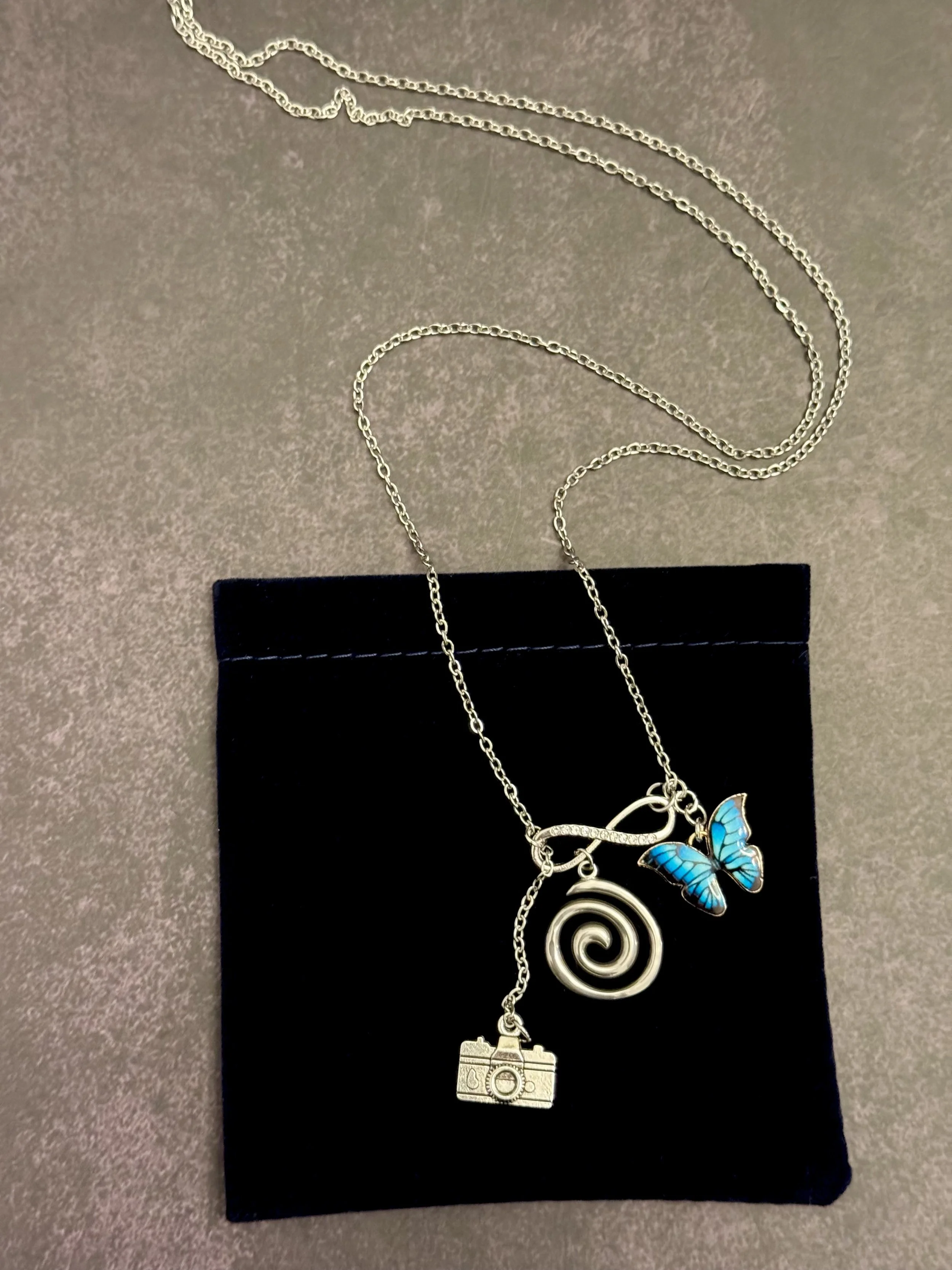 Blue Butterfly Time Spiral Necklace life is strange chloe and max reunion rewind pricefield