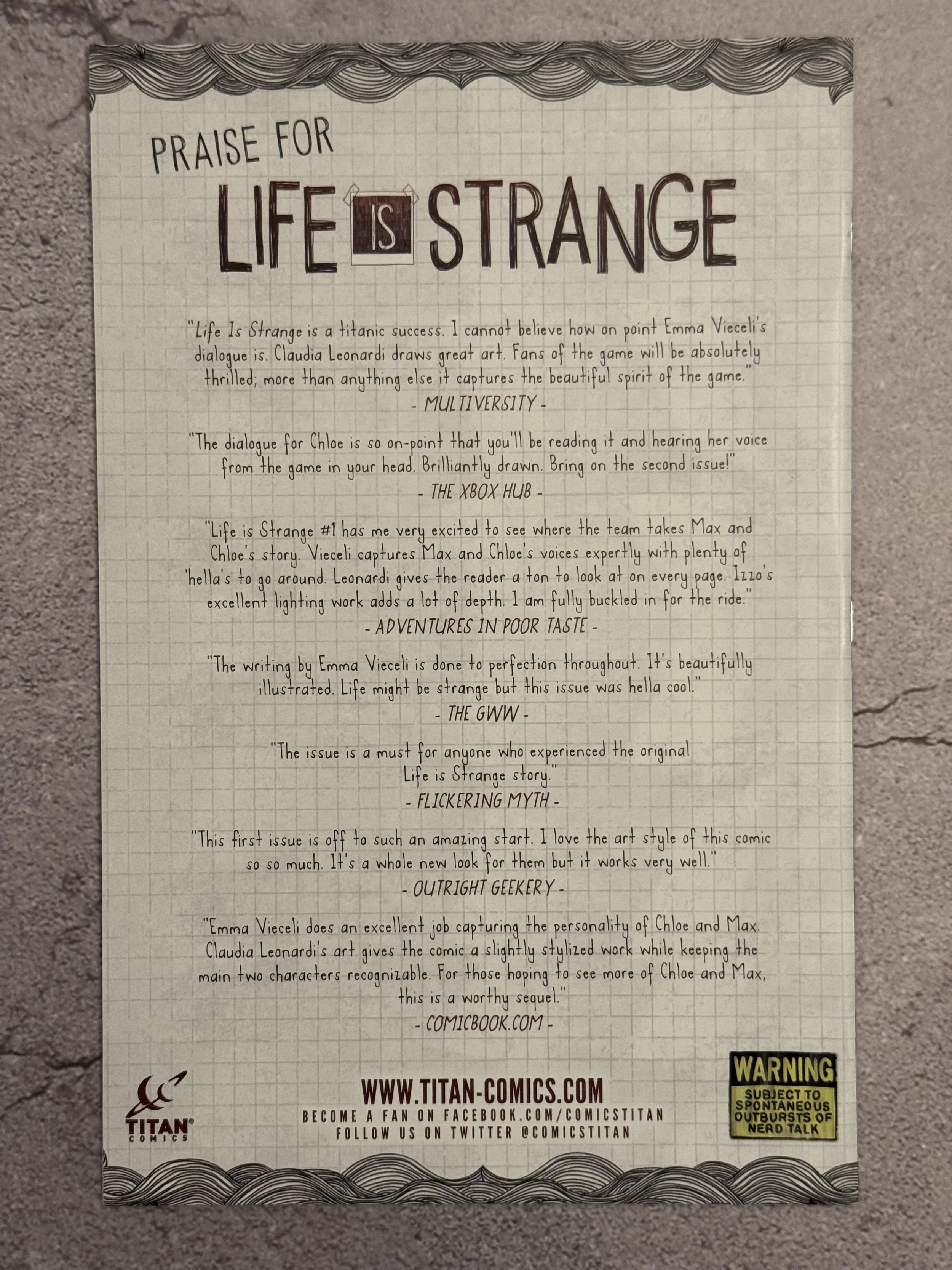 Life is Strange #3 Max & Chloe Portrait (Titan Comics, 2021)