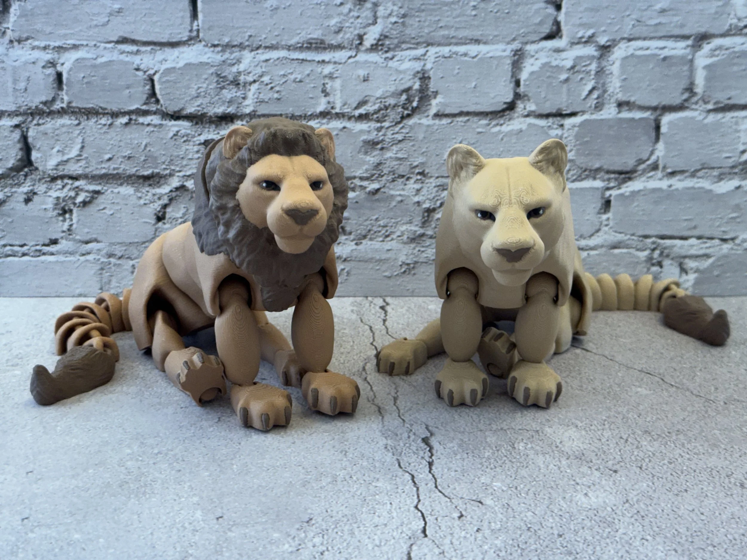 Lion & Lioness Display Set - 3D Print