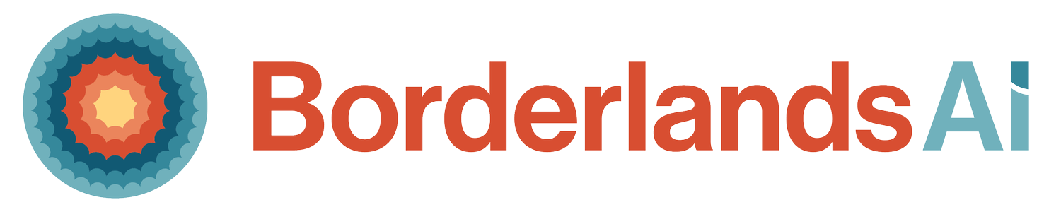 Logo for Borderlands AI featuring a colorful circular pattern and the text 'Borderlands AI'.