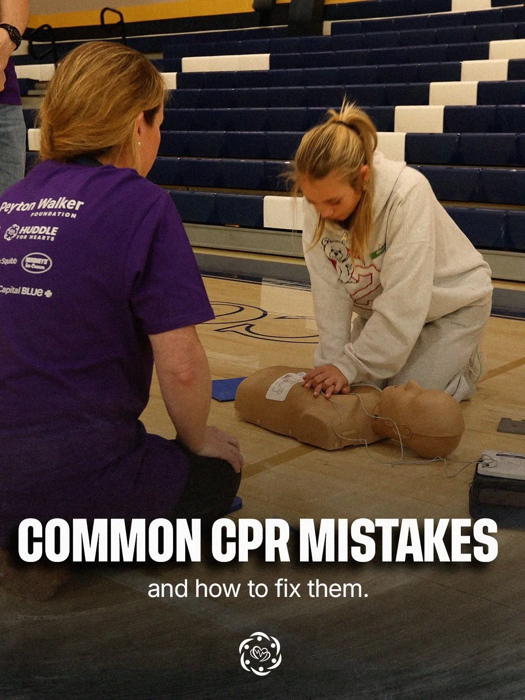 Other common mistakes include:

💜 Leaving too much time between compression sets or stopping compressions

💜 Not allowing the chest to fully rise between compressions

Want to save lives in your community? DM us to join the huddle!

#HeartHealth #S