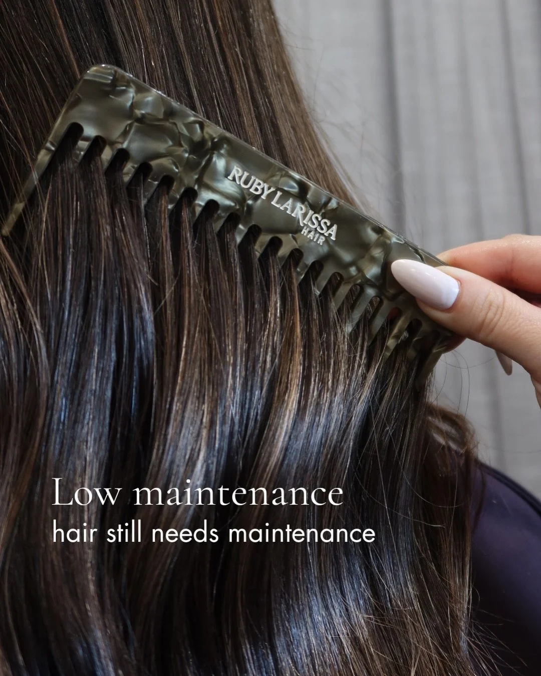Here&rsquo;s the truth&hellip;low maintenance hair still needs maintenance! 

Yes, lived-in colour gives you a softer grow out and more flexibility between appointments but keeping your hair healthy, toned and fresh still matters if you want the resu