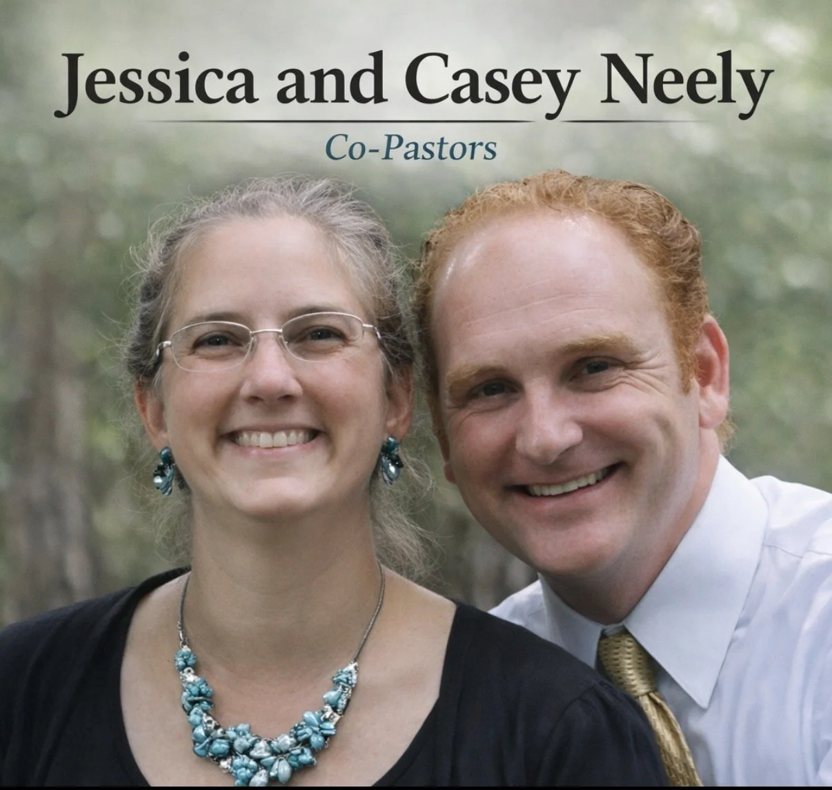 Cover photo of Jessica and Casey Neely, Co-Pastors.