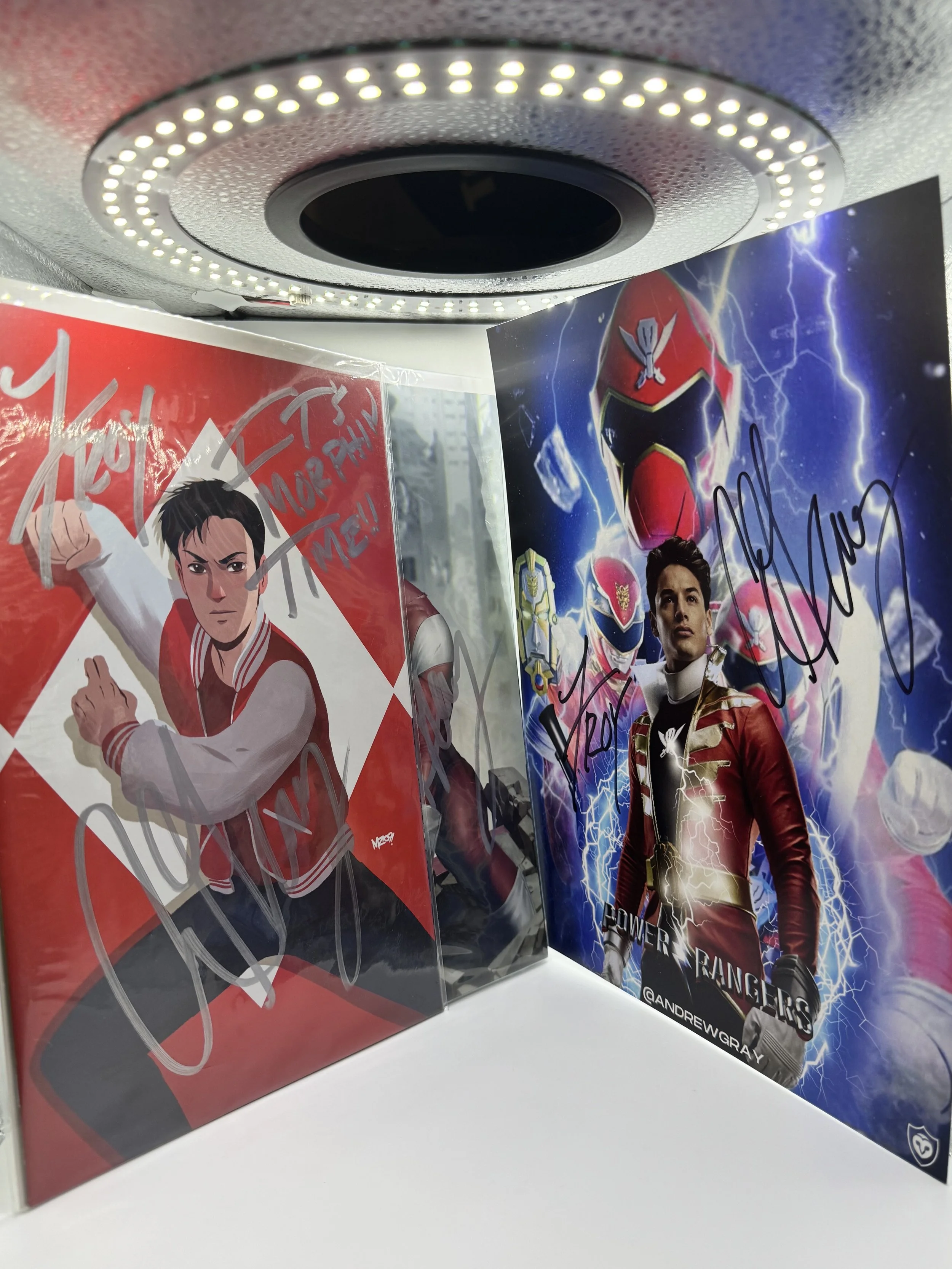 SIGNED Andrew Gray Red Ranger Bundle — 8x10 Photo + 2 Comics (BOOM! Studios)