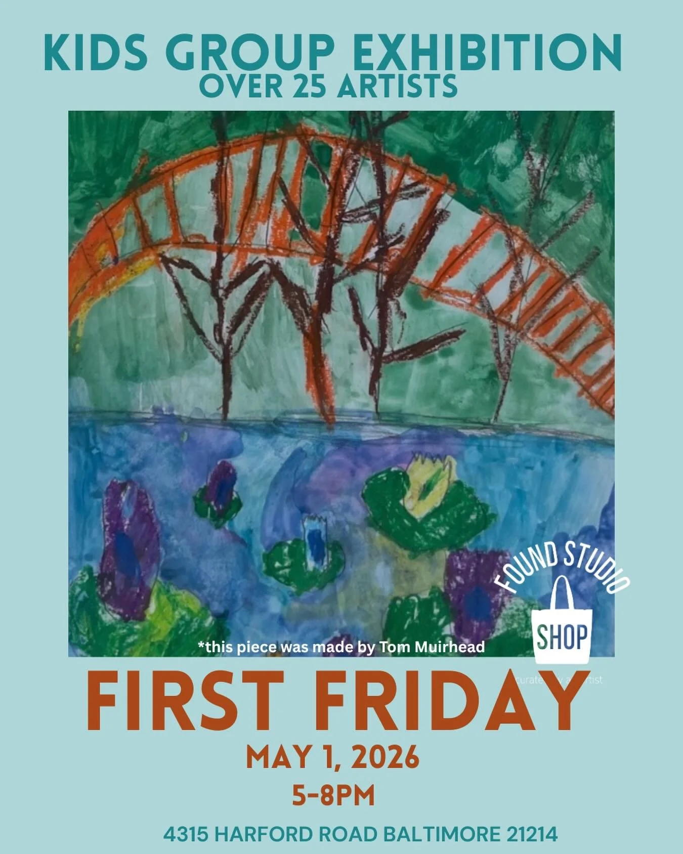 Savannah and Clementine are both going to have a piece of their artwork in this upcoming kids art show at @foundstudioshop !!!! If you live in the Baltimore area, join us Friday May 1st for the Opening/First Friday event!!! We&rsquo;ll be there right