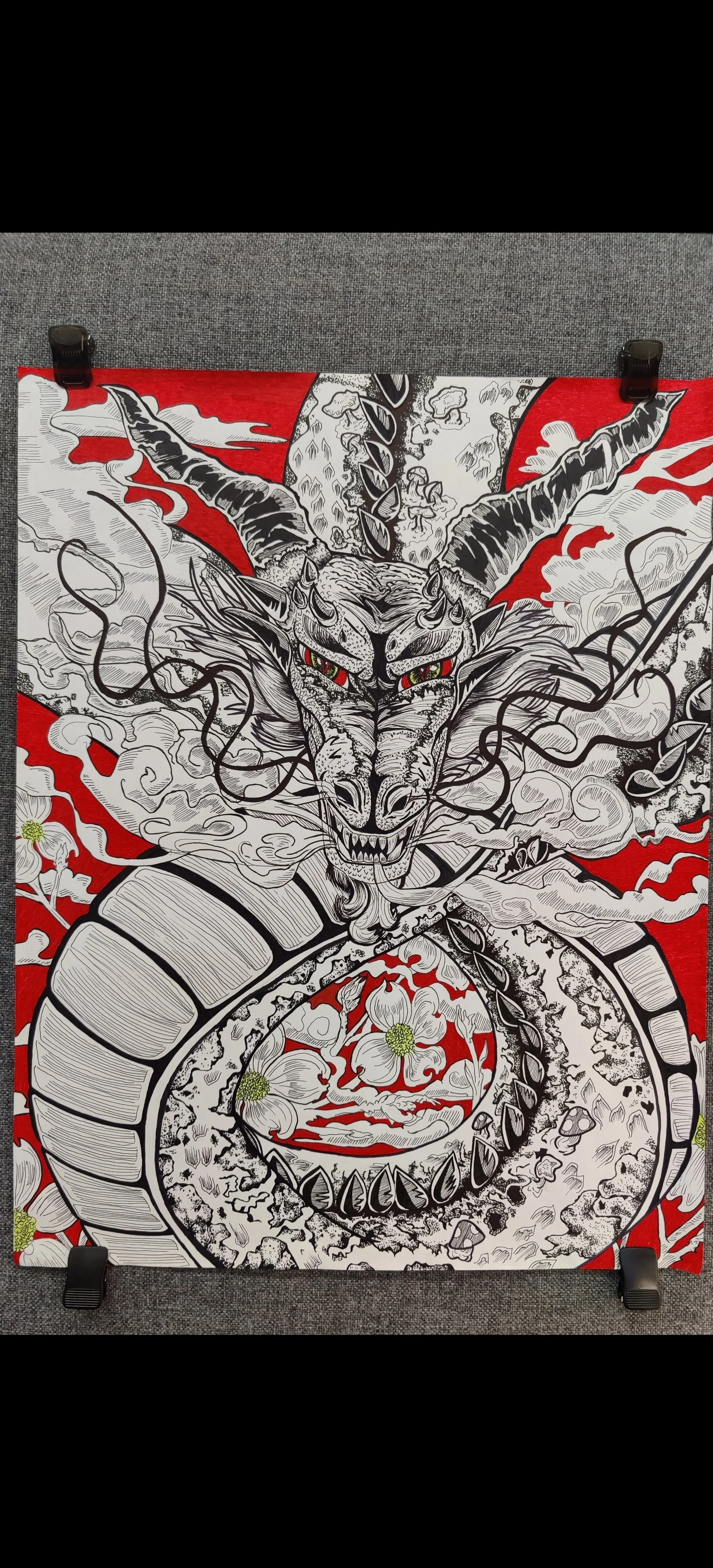 Shenron Reimagined | 18"X24" Ink on paper, 2022