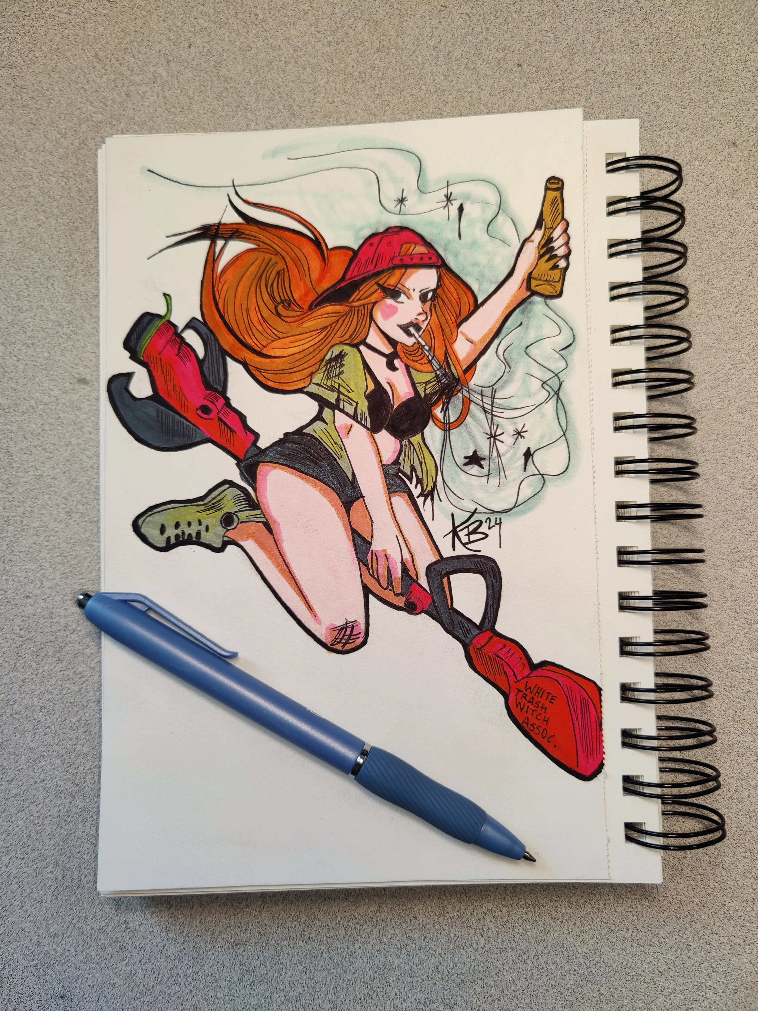 White Trash Witch Sketch, 5"X7" 2025