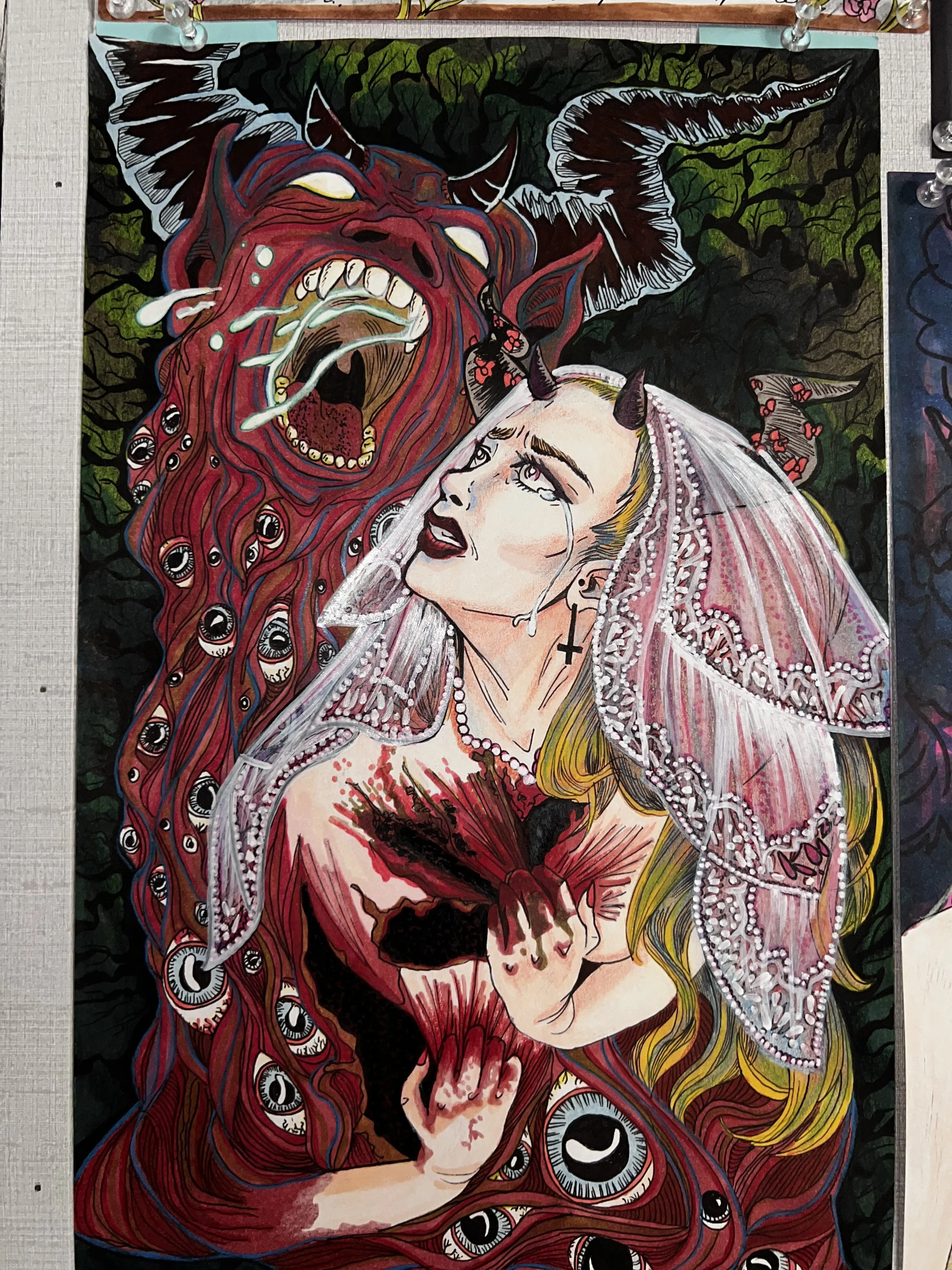 Unbridled | 9"X12" Mixed Media Illustration, 2023