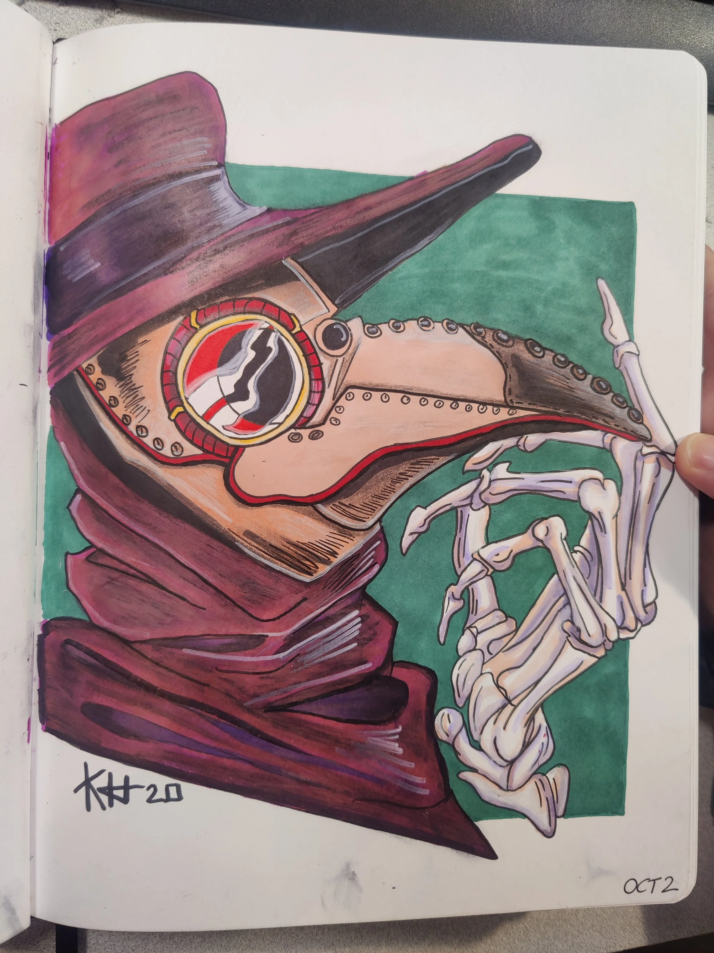 Plague Doctor Sketch, Marker 2020