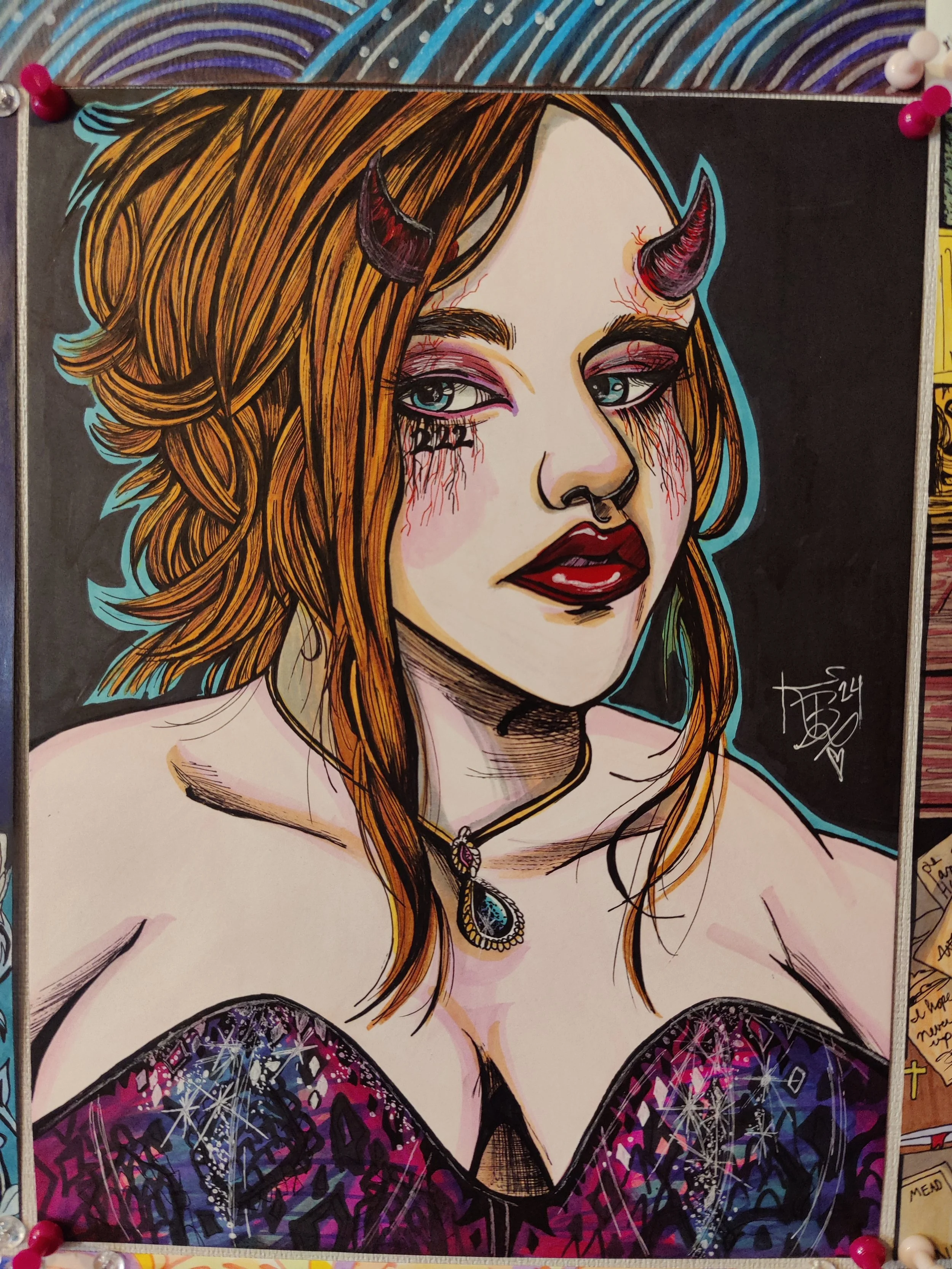 Self Portrait | 9"X12" Mixed Media, 2024