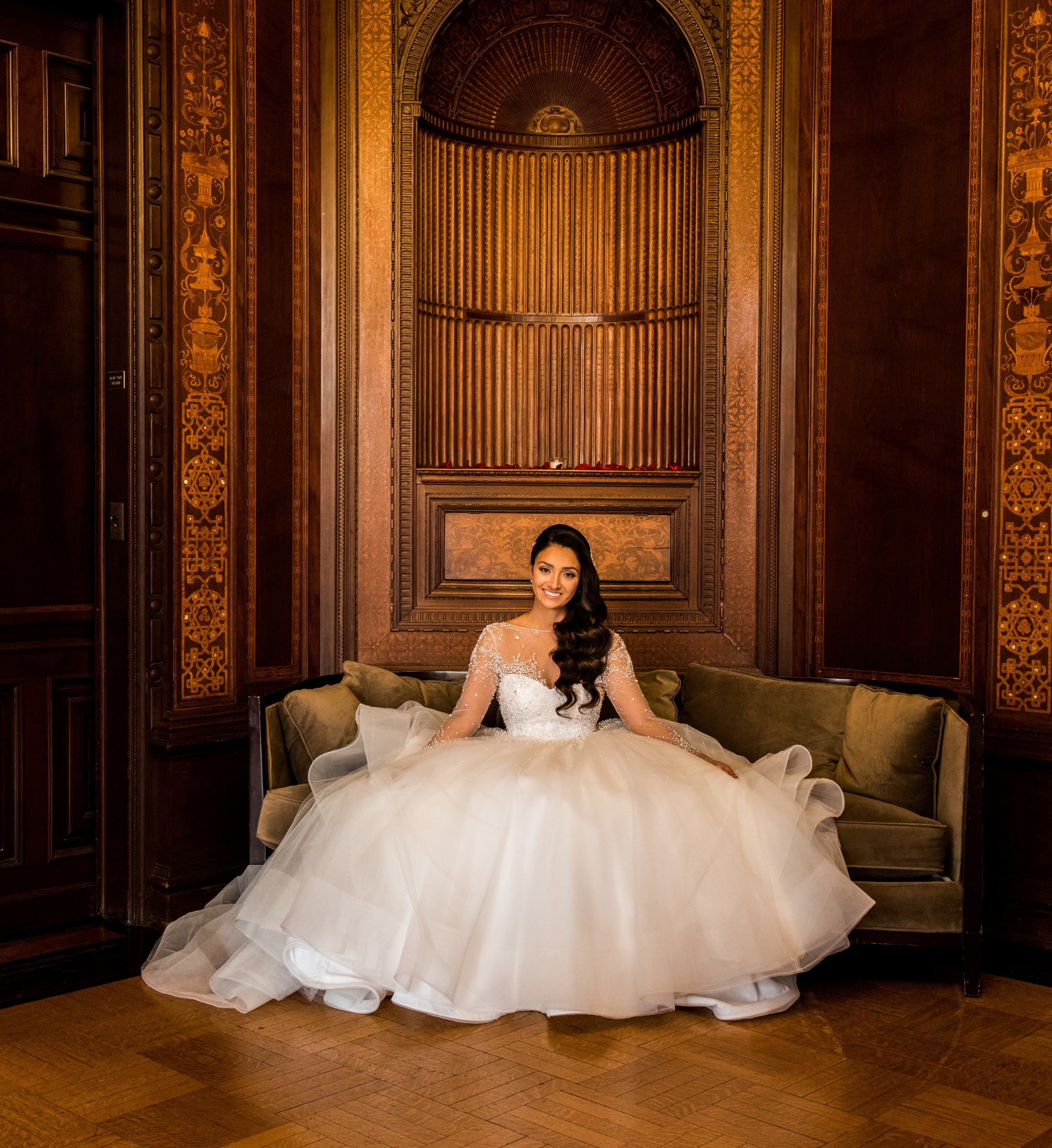 Elegant bride formal portrait captured during luxury wedding photography session in Sarasota Florida