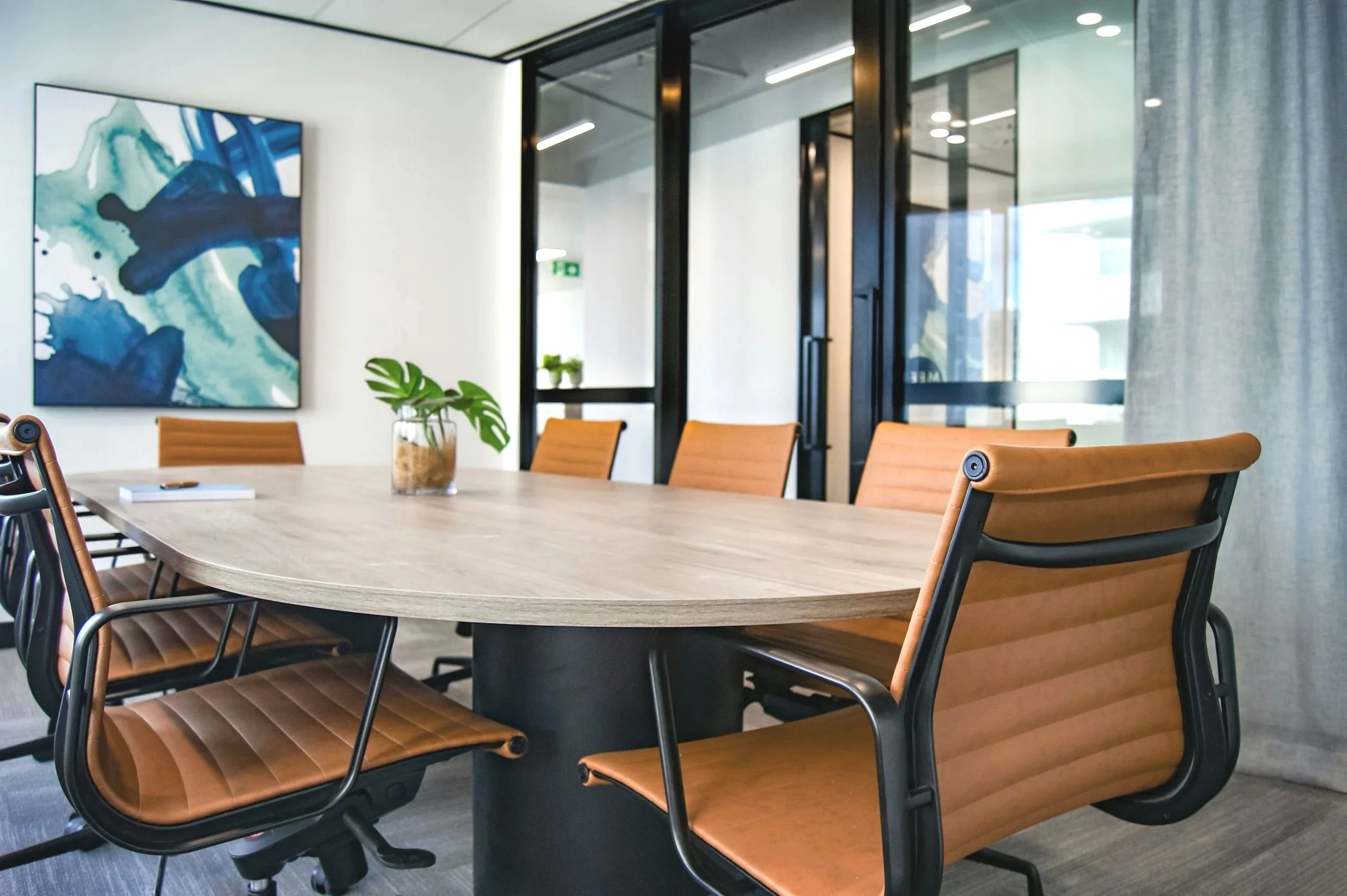 Office conference room with chairs and table – professional office cleaning services in Honolulu