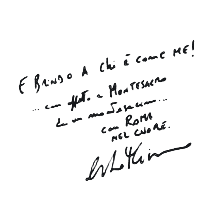 handwritten note in Portuguese signed by William Shakespeare, stating he hopes the reader enjoys a concert.