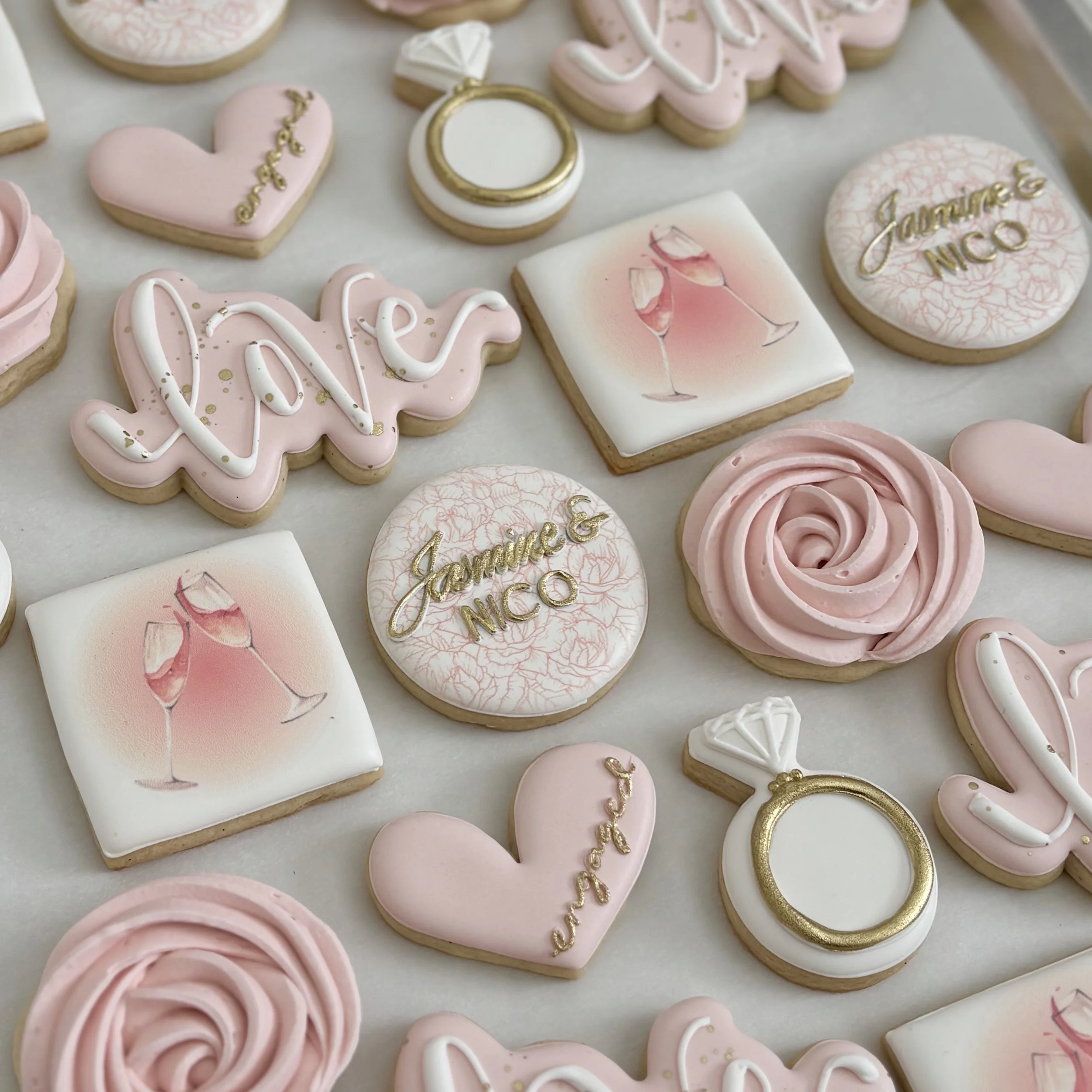Decorated Wedding Sugar Cookies