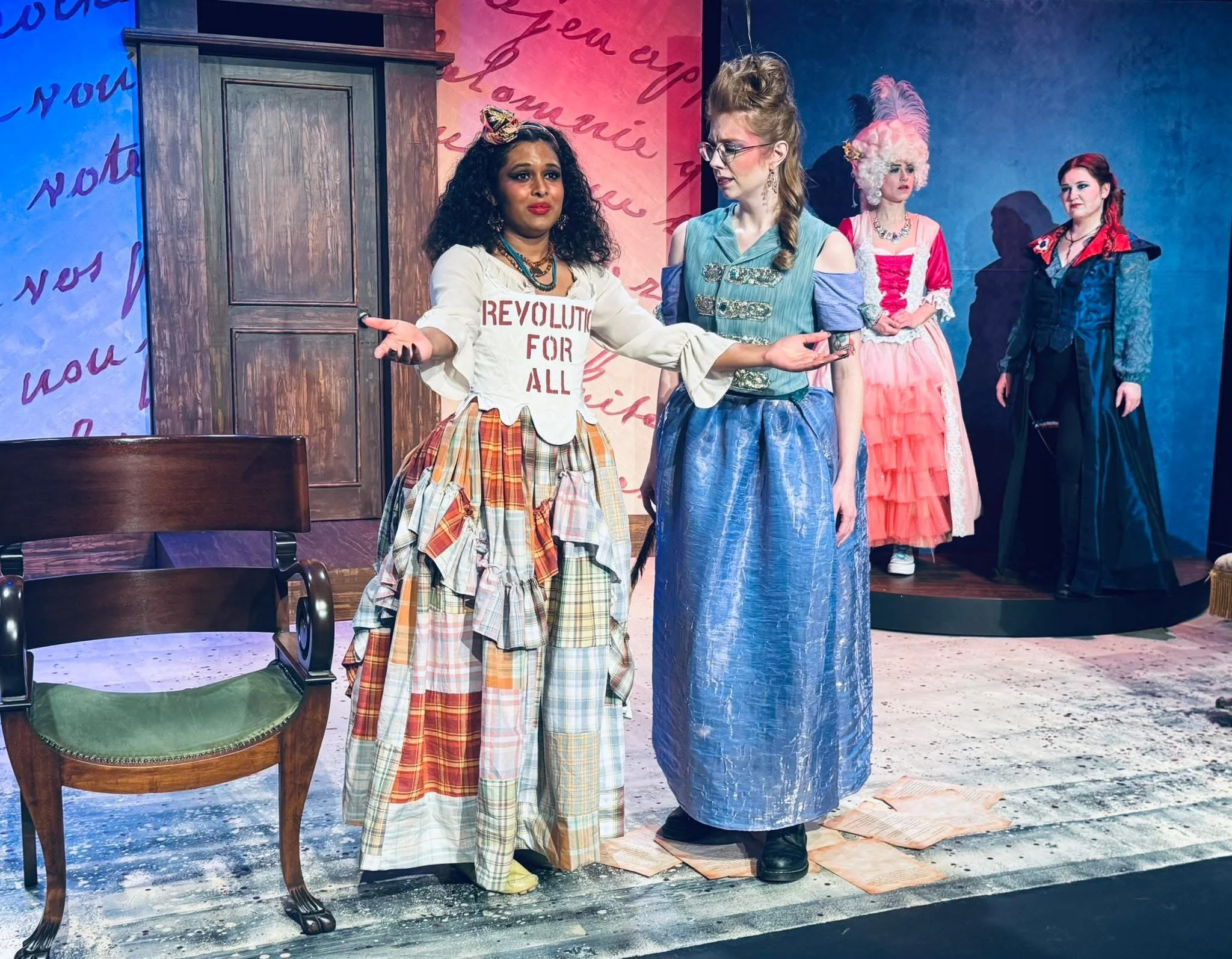 From left: Izzy Maxwell, Alyssa Fraser, Stephanie Netko, and Mara St. Pierre in "The Revolutionists" produced by Gnarly Bard Theater (2026)