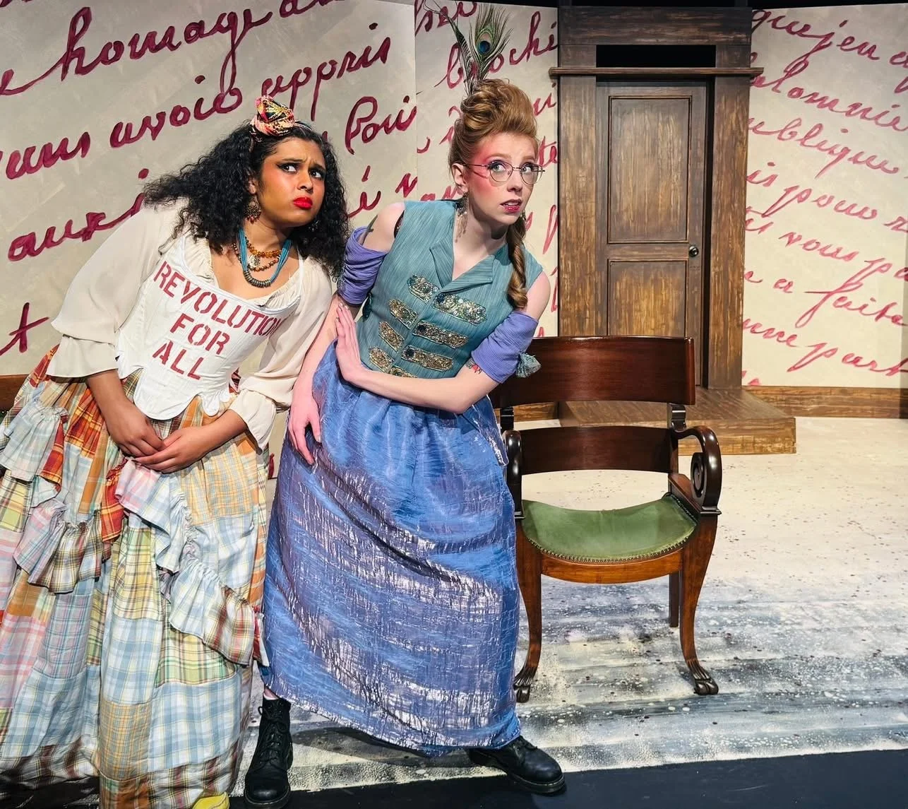Izzy Maxwell (L) and Alyssa Fraser (R) in "The Revolutionists" produced by Gnarly Bard Theater (2026)
