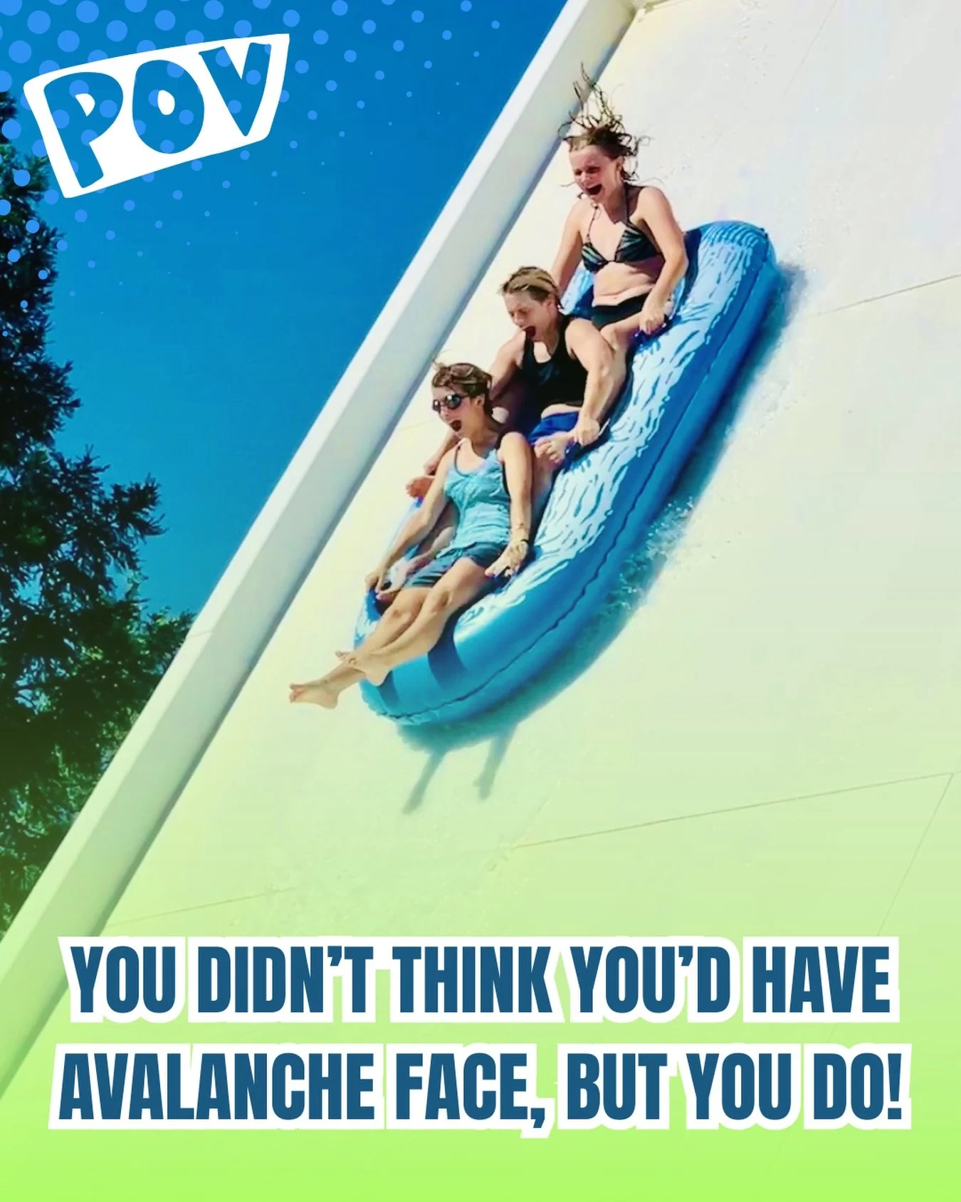 ⁉️What do you think your Avalanche face looks like? 👀 

#WaterWorksPark #waterslides #reddingca