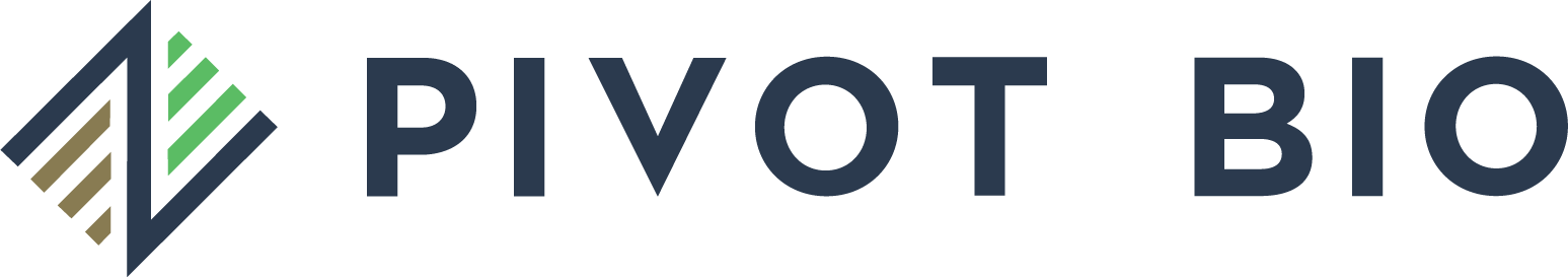 Pivot Bio logo with stylized geometric plant and soil design