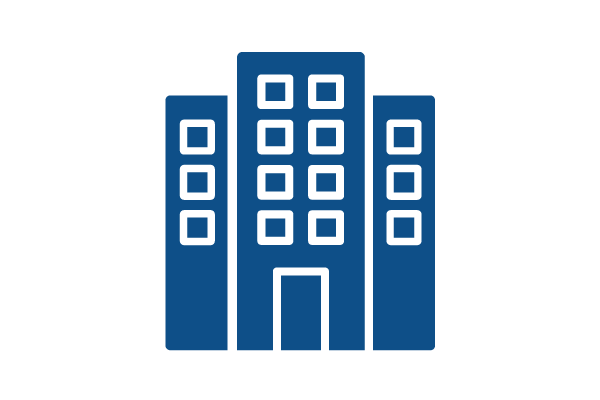 Icon of a multi-story building representing commercial space cleaning