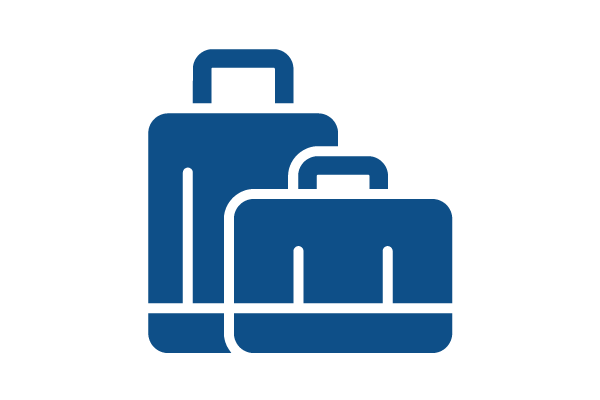 Icon of two suitcases representing travel and holiday home cleaning