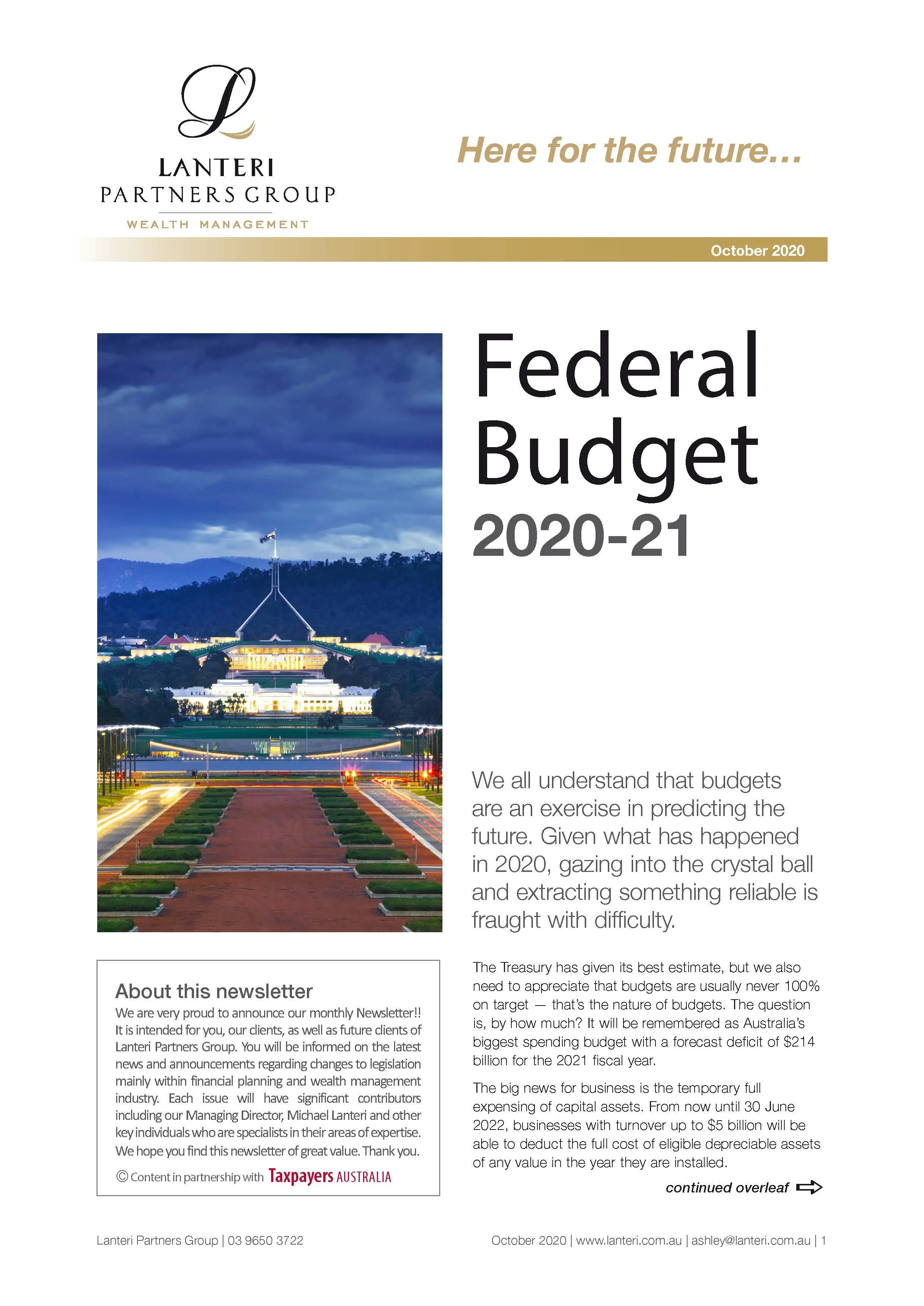 2020 Federal Budget
