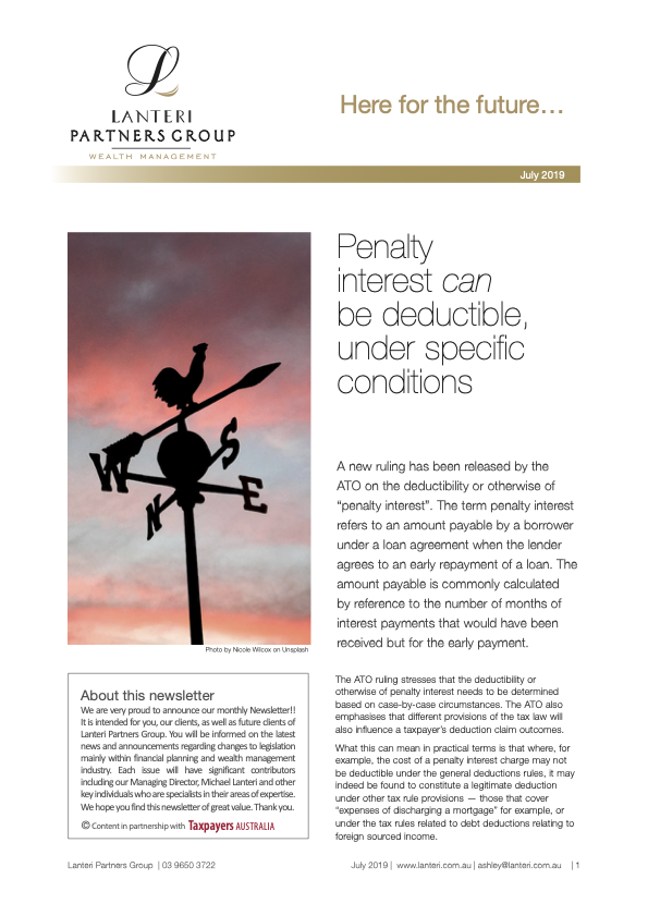 July Quarterly Report 2019