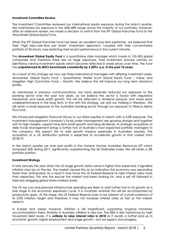 March Quarterly Report 2018