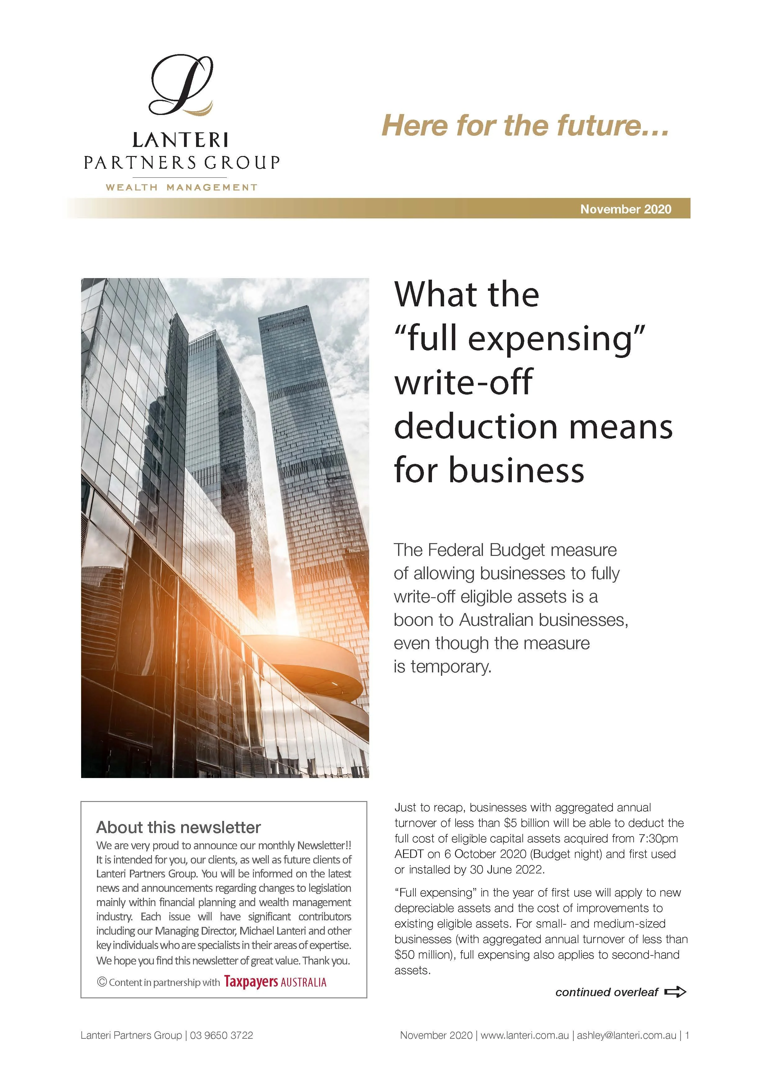 November Newsletter 2020