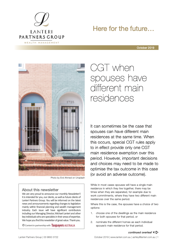 October Newsletter 2019