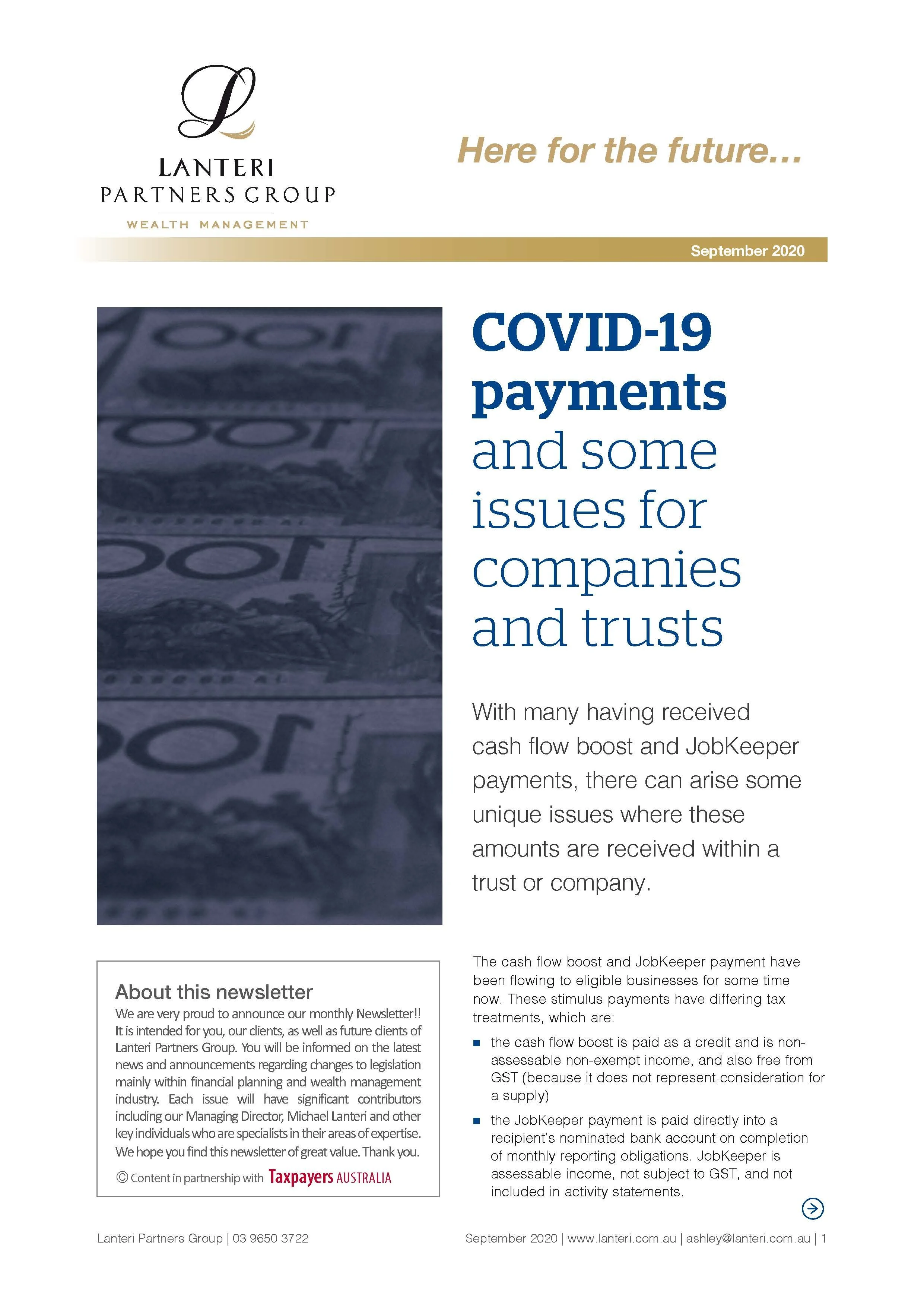 September Newsletter 2020